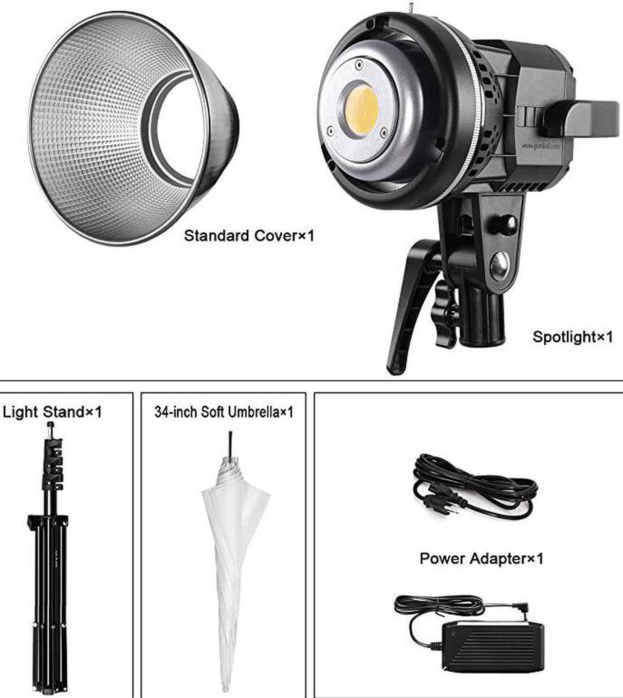Alt view image 7 of 7 - 80W CRI97+ 5600K Dimmable LED Video Lights with Bowens Mount Kit Continuous Output Lighting Spotlight for YouTube Vlog Studio Children Wedding Photography Shooting Light with Reflector