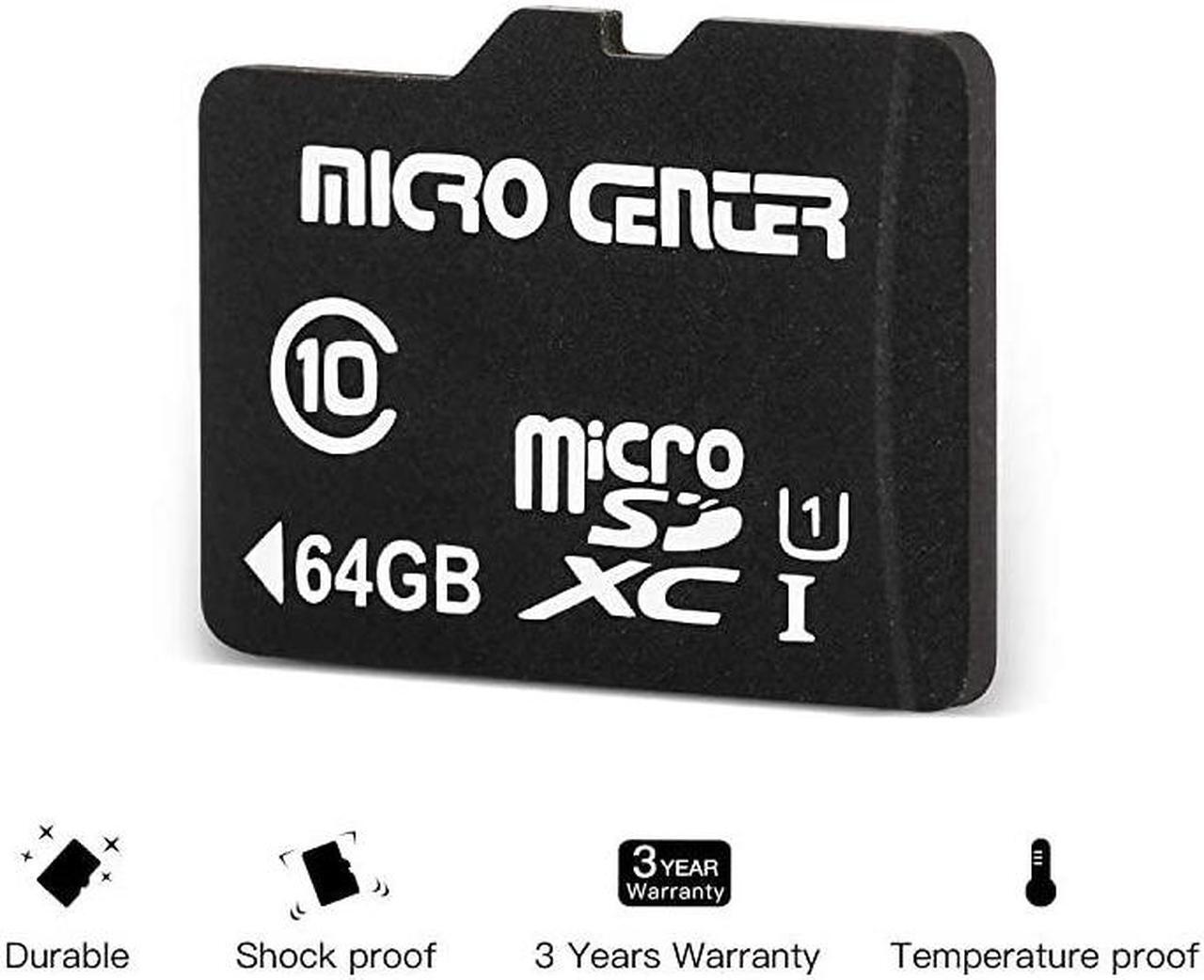 Alt view image 5 of 7 - Center 64GB Class 10 SDXC Flash Memory Card with Adapter for Mobile Device Storage Phone, Tablet, Drone & Full HD Video Recording - 80MB/s UHS-I, C10, U1 (5 Pack)