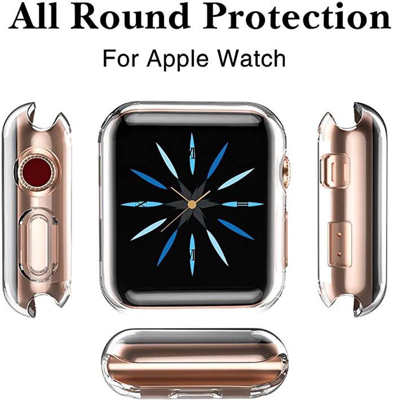 Alt view image 3 of 7 - 3 Pack Compatible with Apple Watch Case 38mmSoft HD High Sensitivity Screen Protector with TPU All Around AntiFall Bumper Protective Case Cover for iWatch Series 321 38mm3 Clear
