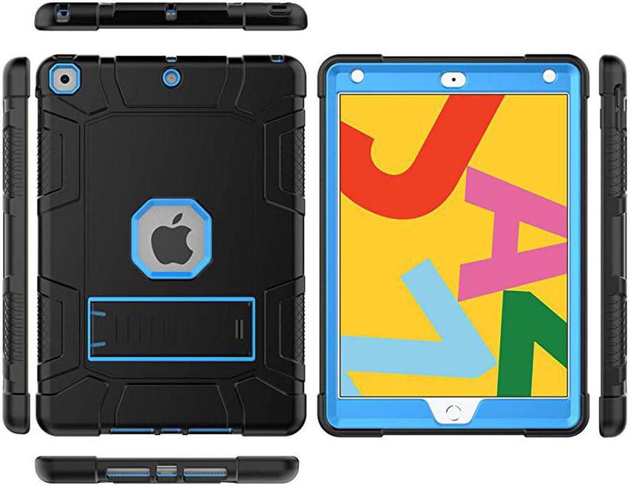 Alt view image 3 of 7 - Case for iPad 7th8th Generation iPad 102 Case Hybrid Shockproof Rugged Drop Protection Cover Built with Kickstand for iPad 102 Inch 7th8th Generation 20192020 Release Black+Blue