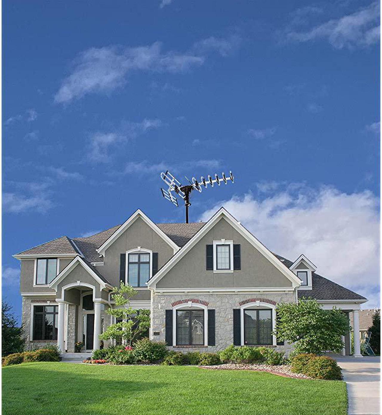 Alt view image 7 of 7 - Newest 2020 Outdoor Digital Amplified HDTV Antenna up to 200 Mile Long Range Directional 360 Degree Rotation by Remote Control HD 4K 1080P FM RadioSupport 5 TVs Plus Installation Kit