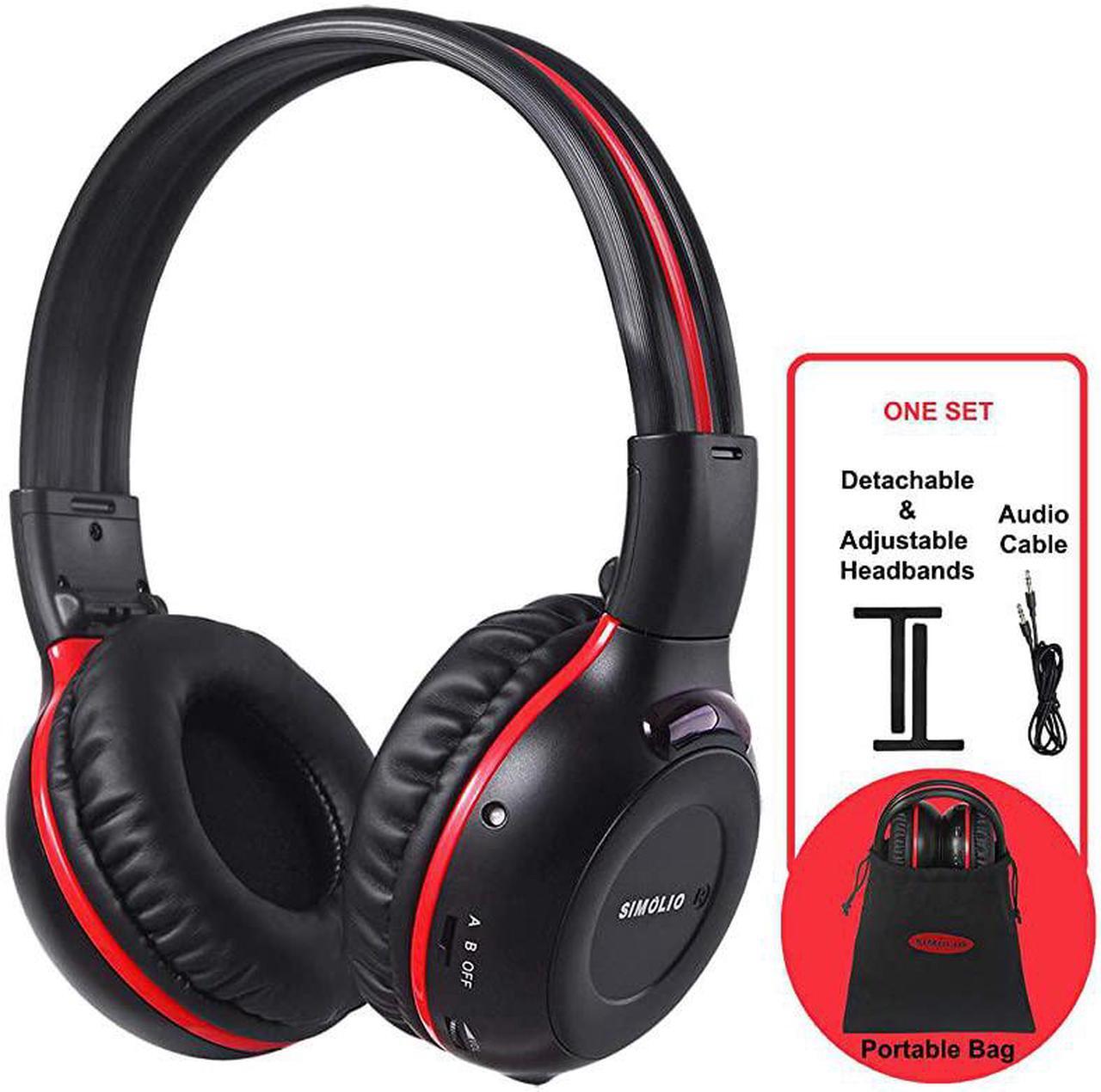 Main image of IR Wireless Headphones for Car DVDTV with Storage Bag 2 Channel Car Headphones for Kids with 35mm Aux Cord Automotive IR Headphones Car DVD Infrared Headphone Foldable and Durable