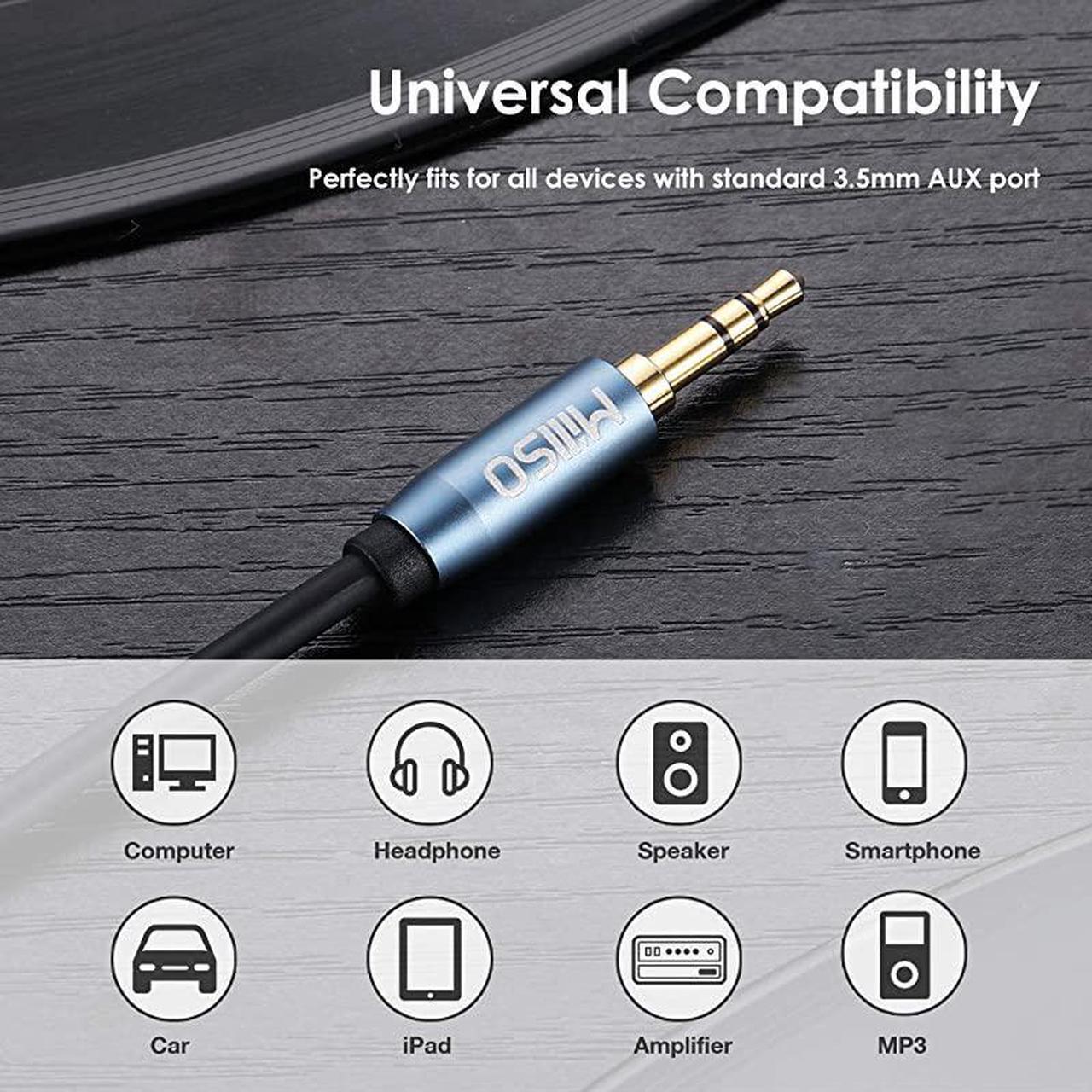 Alt view image 5 of 6 - 3.5mm Headphone Extension Cable (6.6 Feet) TRRS 3.5mm Male to Female Stereo Audio Jack Extension Adapter Auxiliary AUX Cord for Headphones, Earbud, Speaker, Car Stereo, Home HiFi Stereo System