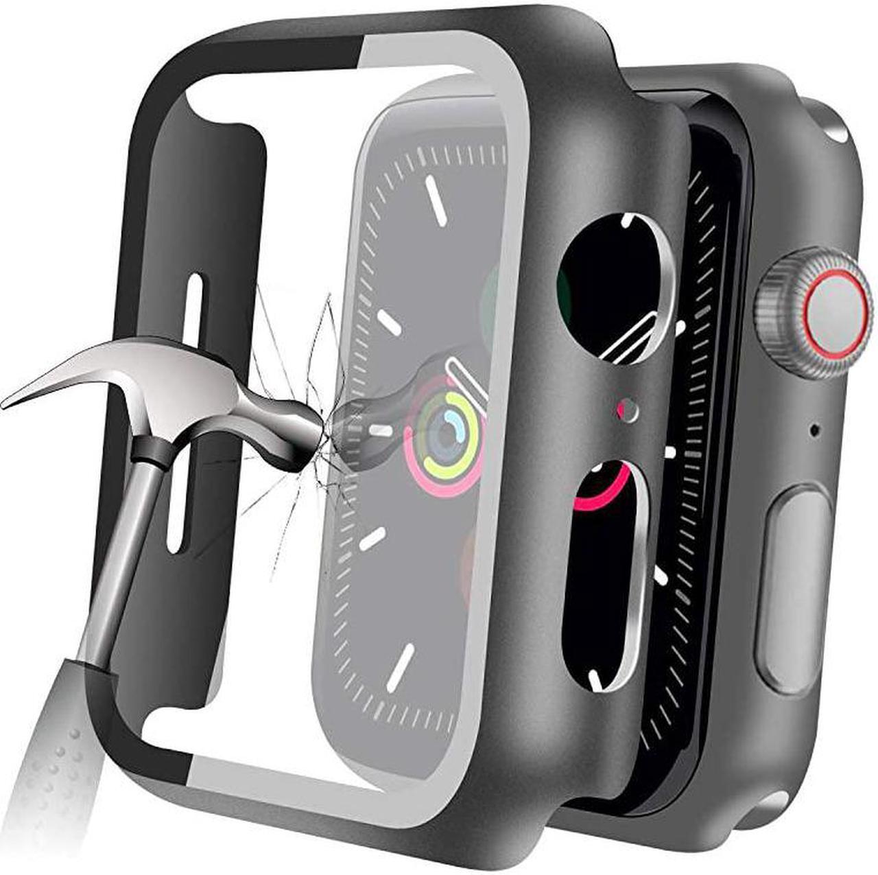 Main image of Compatible with Apple Watch 42mm Series 321 Case with Builtin Tempered Glass Screen Protector Thin Guard Bumper Full Coverage Matte Hard Cover for iWatch Accessories