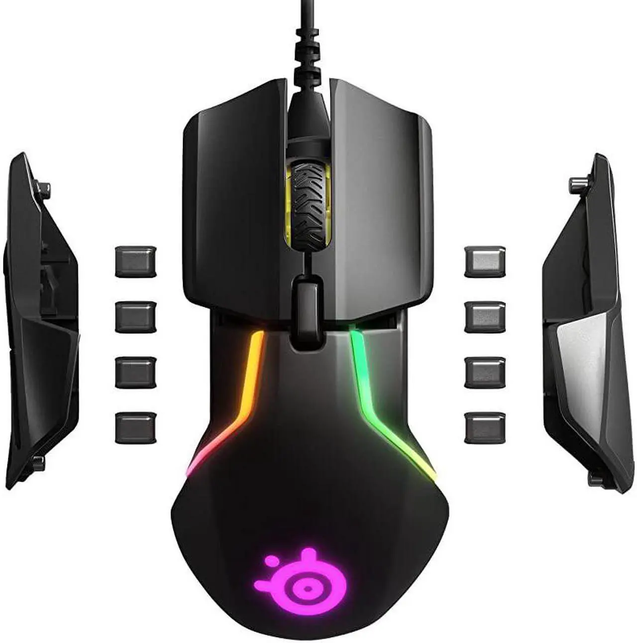 Alt view image 4 of 7 - Rival 600 Gaming Mouse 12000 CPI TrueMove3Plus Dual Optical Sensor 05 Liftoff Distance Weight System RGB Lighting