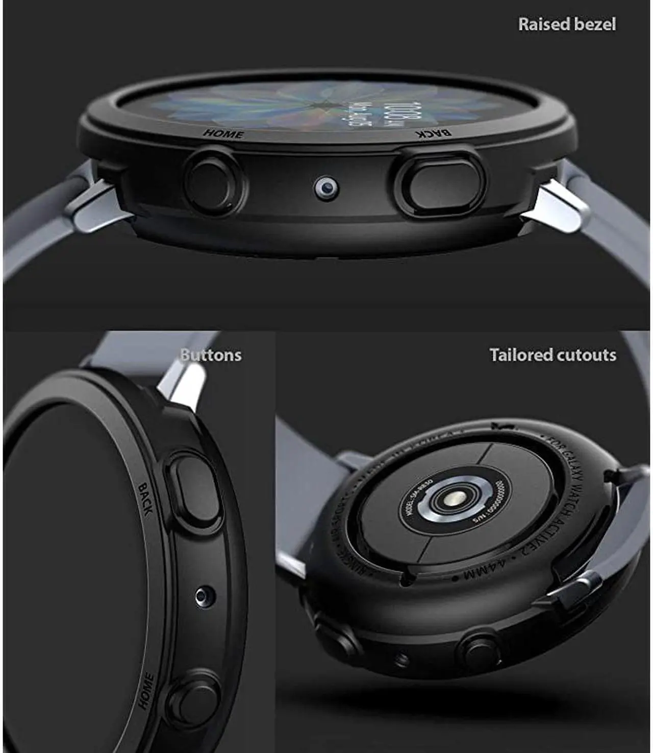 Alt view image 5 of 7 - Air Sport Case Designed for Galaxy Watch Active 2 44mm - Black