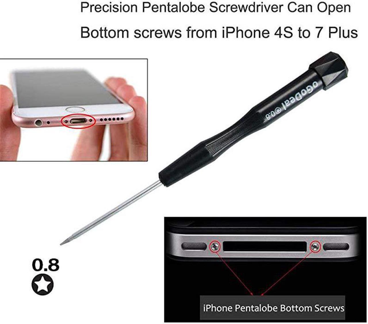 Alt view image 2 of 7 - Pentalobe Screwdriver Set P2 P5 P6 5Point 5Star 08 mm 12 mm amp 15 mm 3Pcs Pentalobe Screwdriver Bits Or Ts1 Ts4 Ts5 for Apple iPhone MacBook Pro Air Retina Pentalobe Screwdriver