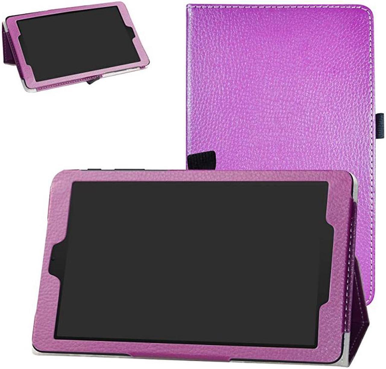 Main image of Case for Alcatel Joy Tab Case,Alcatel 3T 8 Tablet Case,PU Leather Folio 2-Folding Stand Cover for T-Mobile Alcatel Joy Tab 8-inch Tablet/Alcatel 3T 8-inch Tablet,Purple