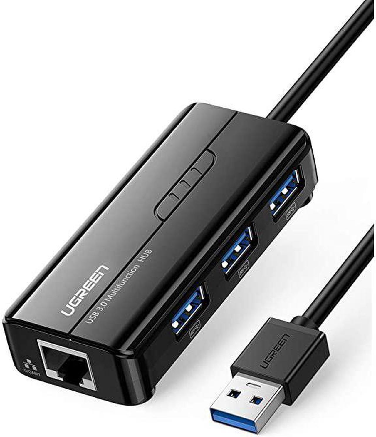 Main image of USB 30 Hub Ethernet Adapter 101001000 Gigabit Network Converter with USB 30 Hub 3 Ports Compatible for Nintendo Switch Windows Surface Pro MacBook AirRetina iMac Pro Chromebook PC