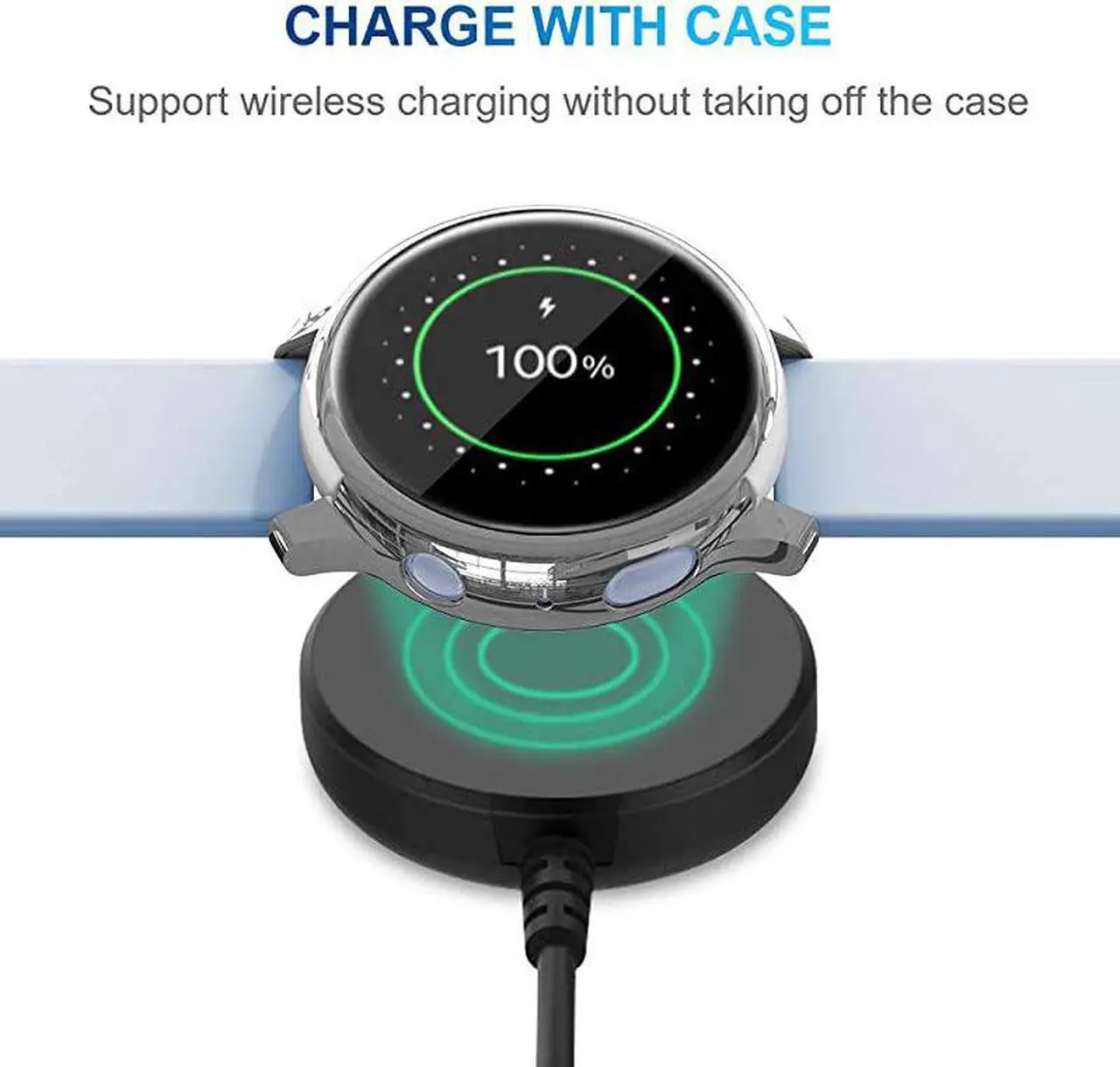 Alt view image 4 of 7 - 2 Pack  Compatible with Samsung Galaxy Watch Active 2 Screen Protector Case 44mm 40mm Soft TPU Bumper Full Around Cover for Samsung Galaxy Watch Active2 44 40 Silver 40mm