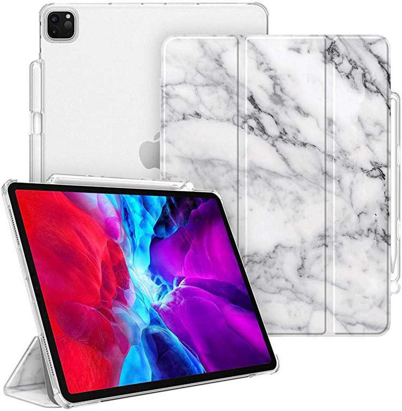 Main image of SlimShell Case for iPad Pro 129 4th 3rd Generation 20202018 with Pencil Holder Lightweight Cover Translucent Frosted Stand Hard Back Auto WakeSleep Marble