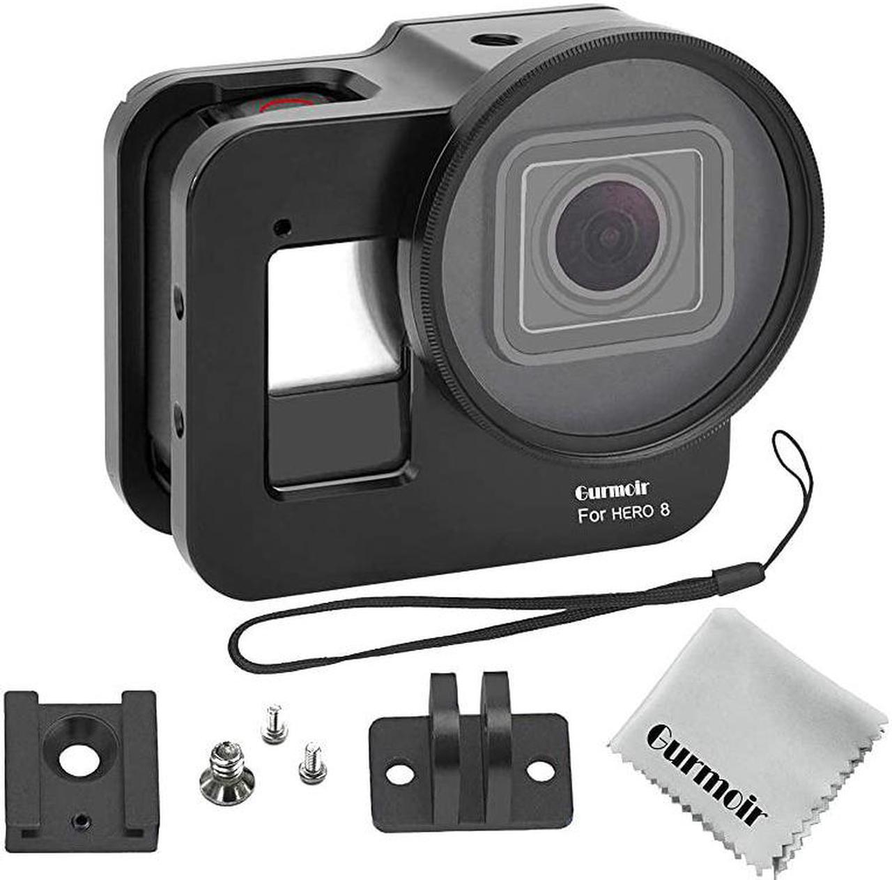 Main image of Back Door Case Aluminum Alloy Frame Housing for Gopro Hero 8 Black Action Camera Wire Connectable Protective Metal Side Open Shell with 52mm UV Filter for Gopro Hero 8