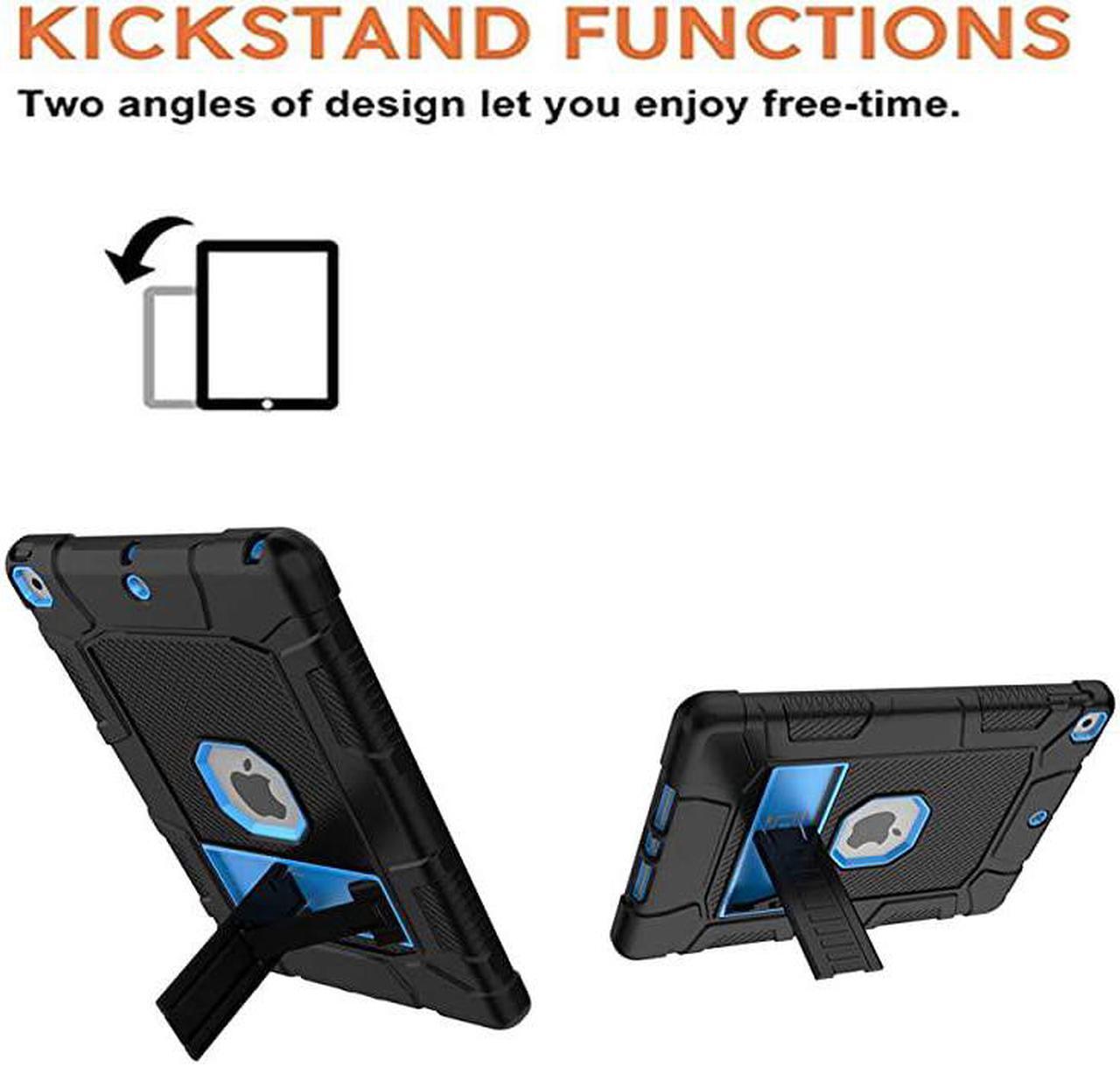 Alt view image 5 of 7 - Case for iPad 7th8th Generation iPad 102 Case Hybrid Shockproof Rugged Drop Protection Cover Built with Kickstand for iPad 102 Inch 7th8th Generation 20192020 Release Black+Blue