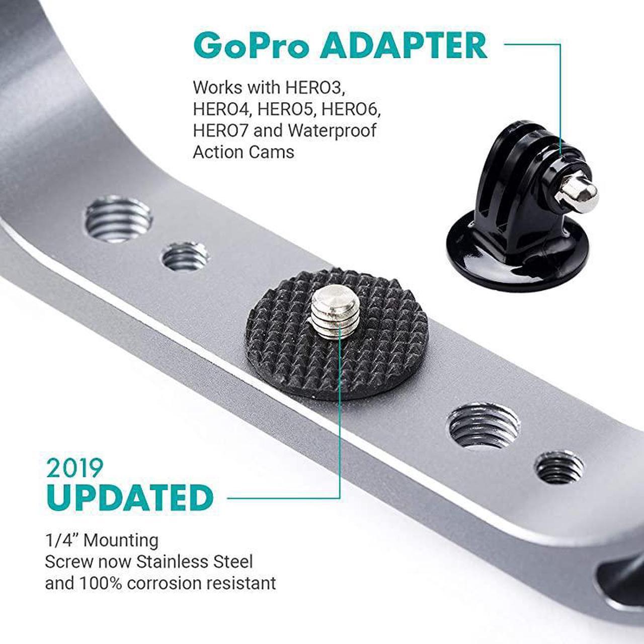 Alt view image 5 of 7 - GBU70 Underwater Diving Rig for GoPro Hero with Cold Shoe Mounts Wrist Strap Works with HERO3 HERO4 HERO5 HERO6 HERO7 HERO8 and DJI Osmo Action Cam Perfect Scuba Gear GoPro Accessory
