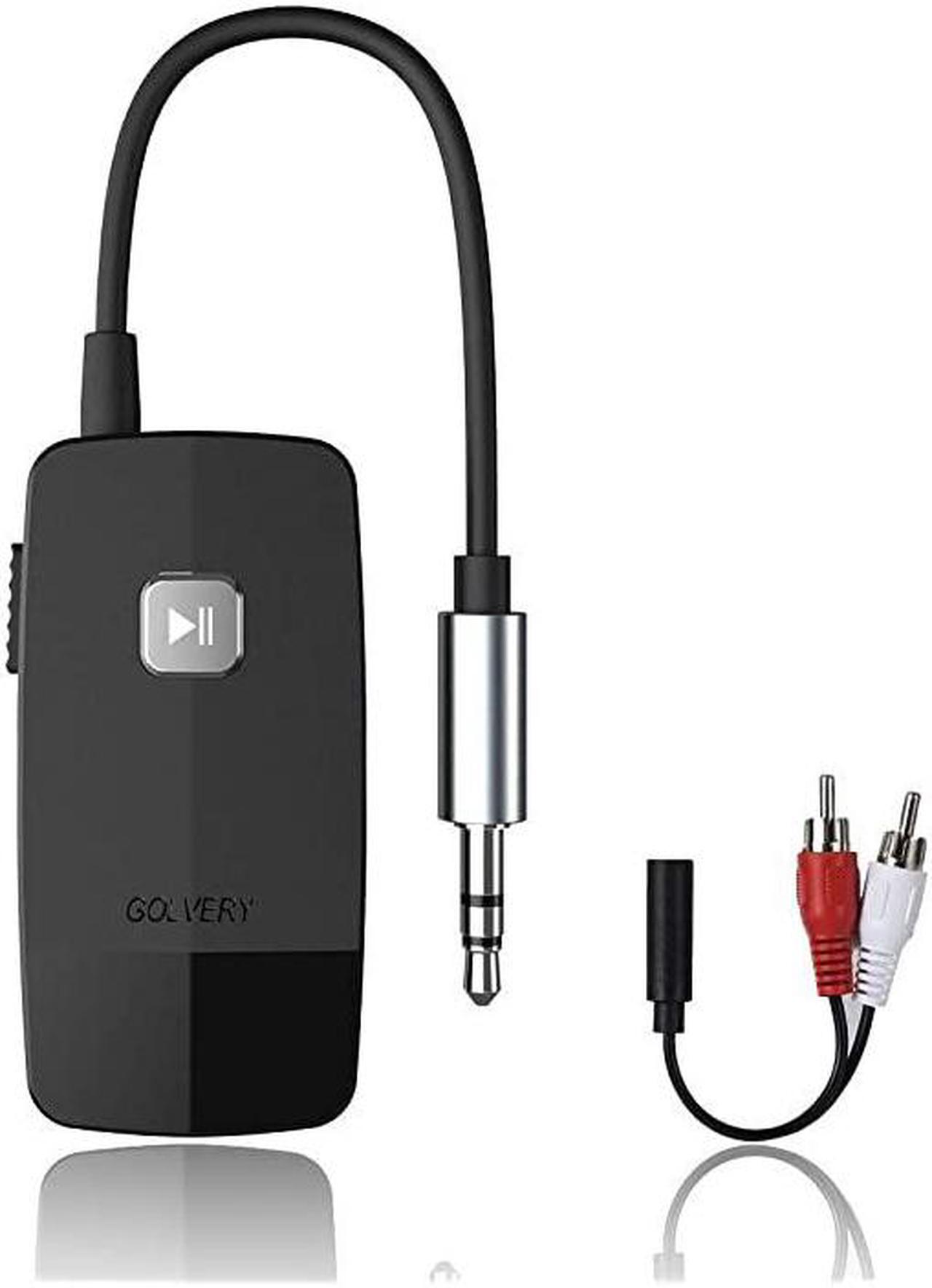 Main image of Bluetooth 50 Receiver for Speaker Wireless Audio Adapter for Home Audio Car Stereo with 35mm RCA Jack 16 Hours Playtime Dual Connection to 2 Cell Phones Easy Control OnOff Slider
