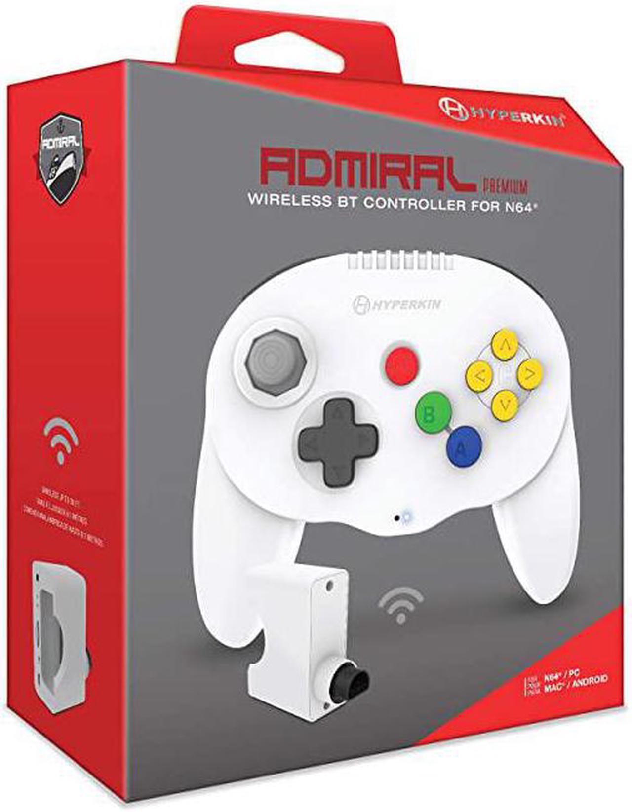 Alt view image 2 of 3 - Admiral Premium BT Controller for N64 White Nintendo 64