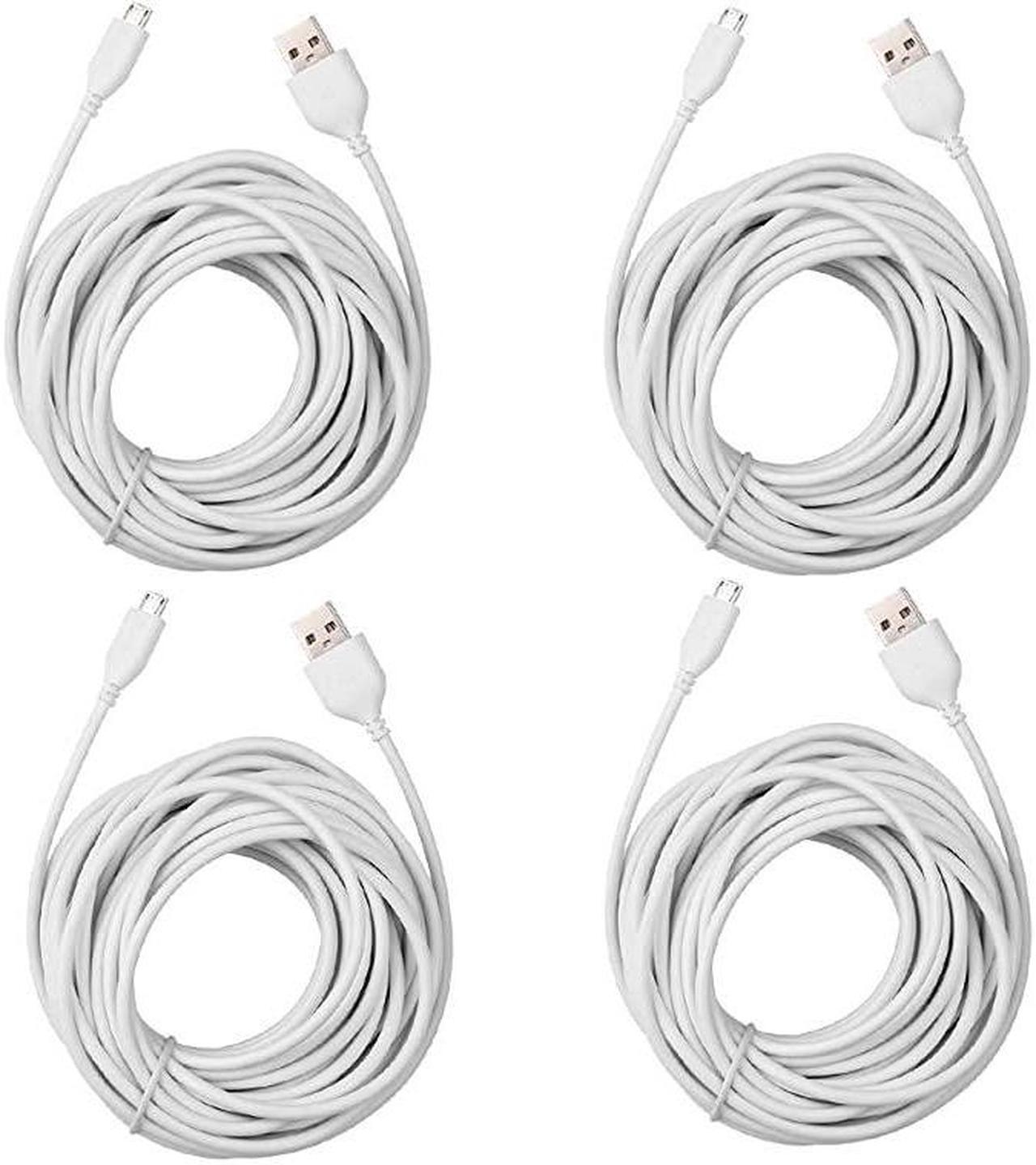 Main image of 25ft Security Camera Micro USB Extension Cable Compatible for Wyze Cam Pan Blink Mini YI Home Camera White
