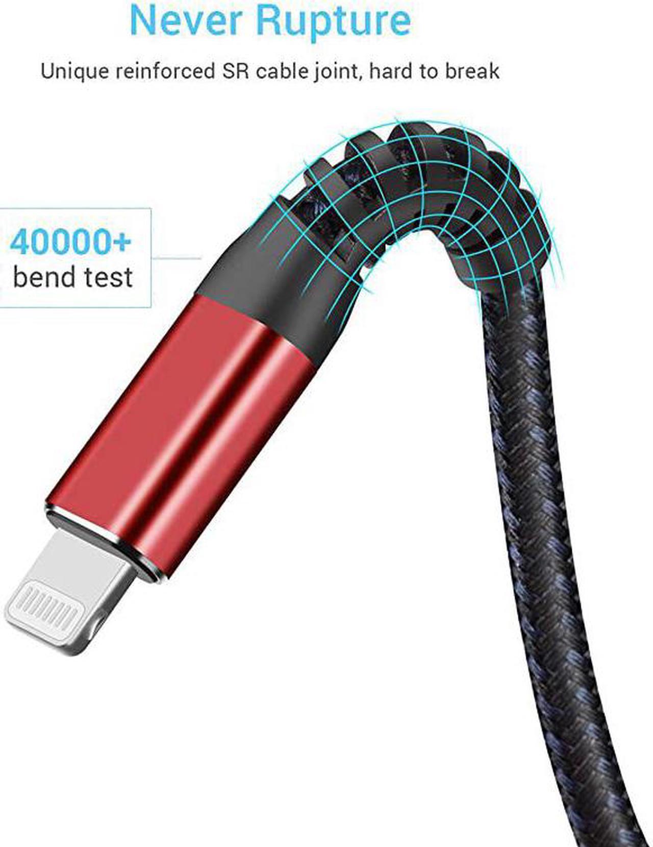 Alt view image 2 of 7 - Certified 2pack iPhone Charger 10ft Lightning Cable Extra Long 10 Foot Charging Cables Fast iPhone USB Cord for iPhone 1111Pro11Max XXSXRXS Max8765SSEiPad Mini AirRed