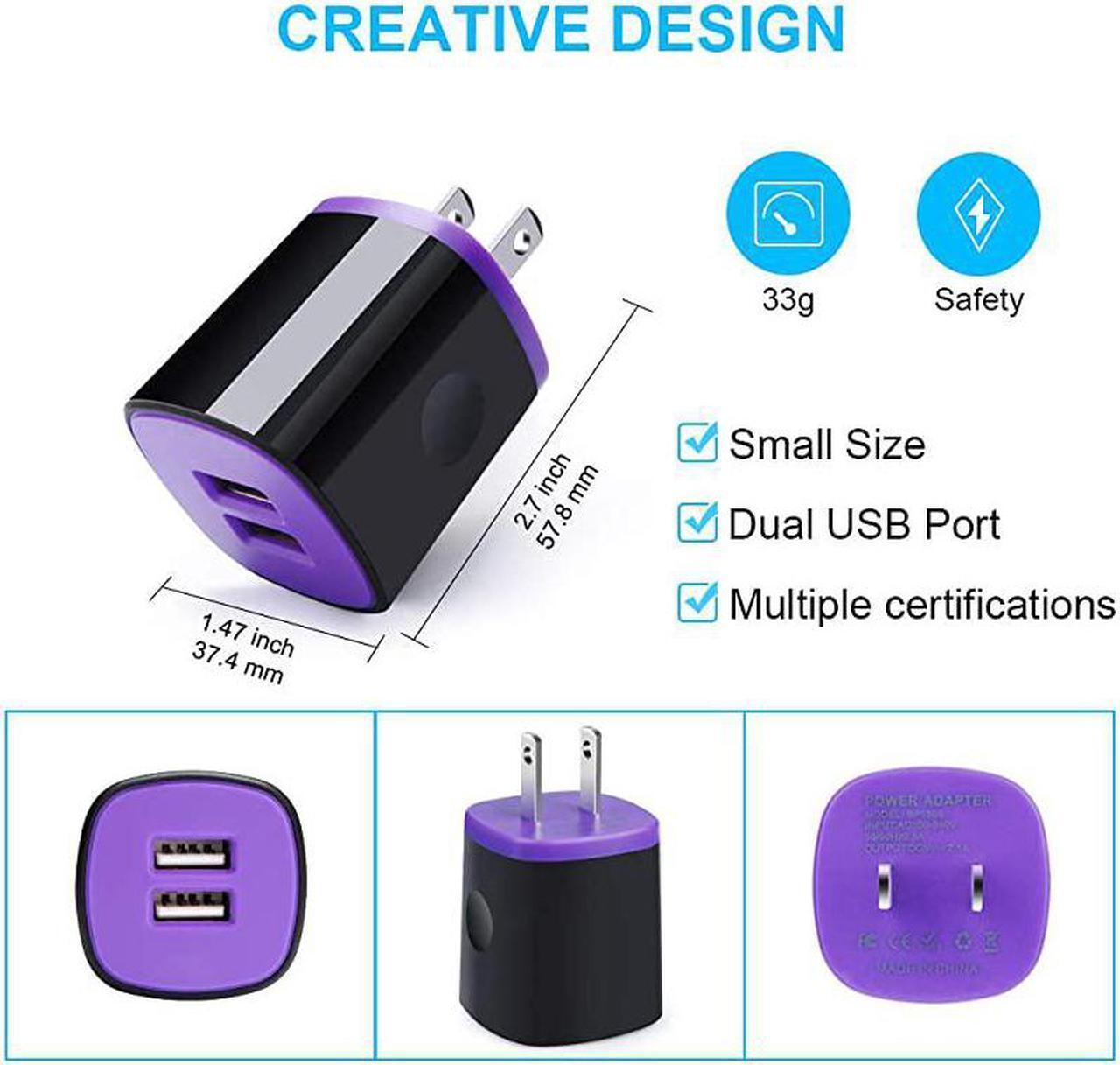 Alt view image 6 of 7 - Charger Adapter Wall Plug Charging Cube with 2Pcak 6ft Type C Charger Cable Cord for LG Stylo 654 G8 G7 G6 V60 V50 V40 V35 ThinQ Samsung Galaxy S20 A20 S10E A10E Note 10 A50 A70 Google 3A4XL