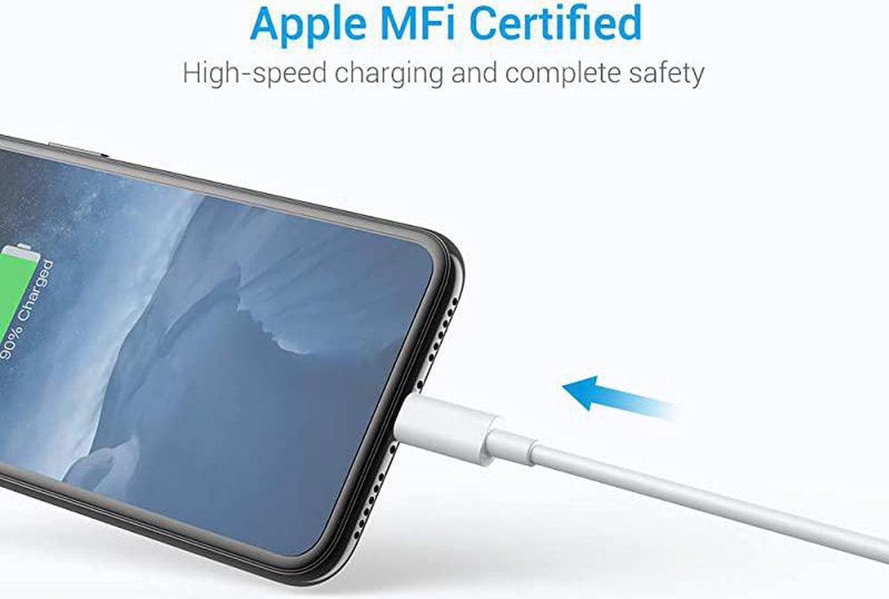 Alt view image 2 of 7 - Cable MFi Certified iPhone Charger 3Pack 6ft Durable to USB A Charging Cable Cord Compatible with iPhone 12 SE 2020 11 Xs Max XR X 8 7 6S 6 Plus 5S iPad Pro iPod Airpods White