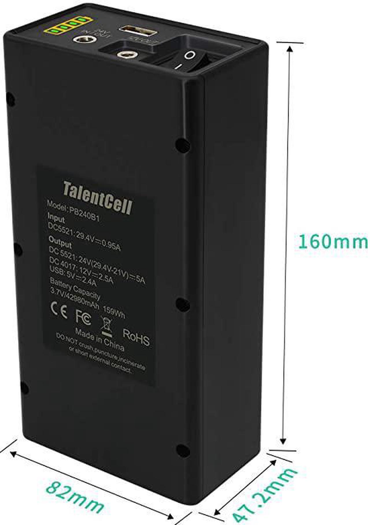 Alt view image 3 of 5 - 24V Lithium ion Battery PB240B1 Rechargeable 42980mAh 156Wh Liion Batteries Pack with DC 24V12 Volt and 5V USB Output for LED Light Strip CCTV Camera Smartphone and More