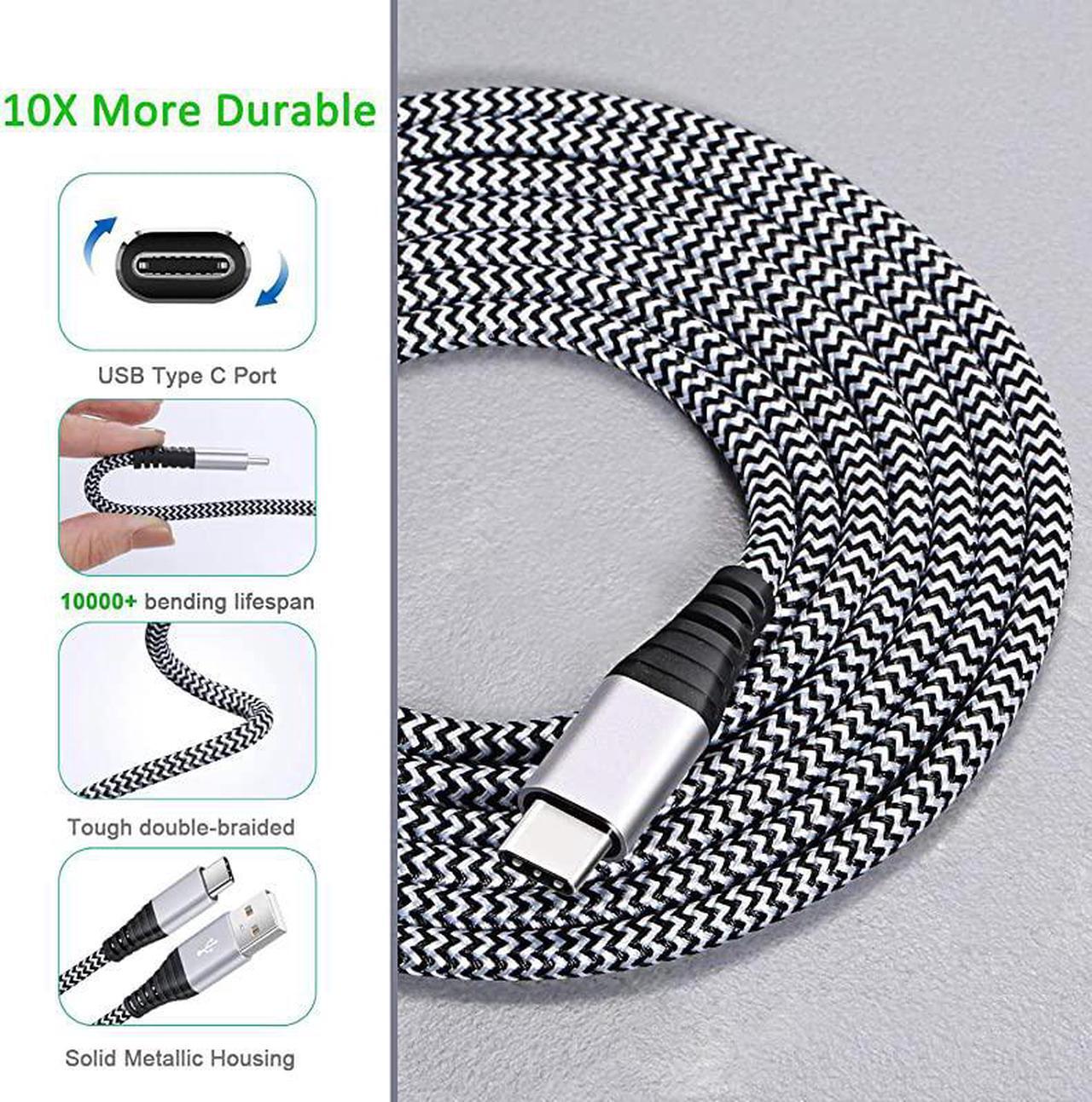 Alt view image 3 of 7 - Adaptive Fast Charger Kit Set with USB Type C Cable 6ft  2 Pack USB C Fast Charger Type C Charger Compatible with Samsung Galaxy S10S10+S10eS9S9 PlusS8S8+Note 89LGHTC and More