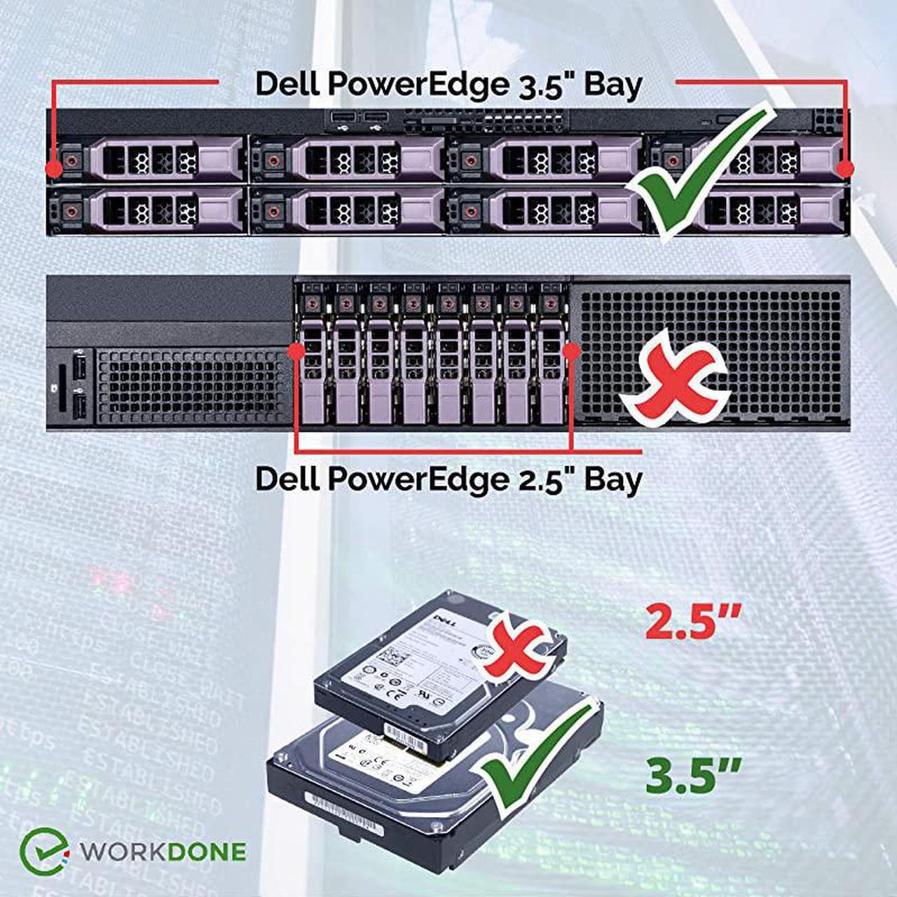 Alt view image 2 of 7 - 35 inch Hard Drive Caddy Tray Compatible for Dell PowerEdge Servers with 25 inch HDD Adapter NVMe SSD SAS SATA Bracket Simply and Easy Carrier Setup with Installation Manual