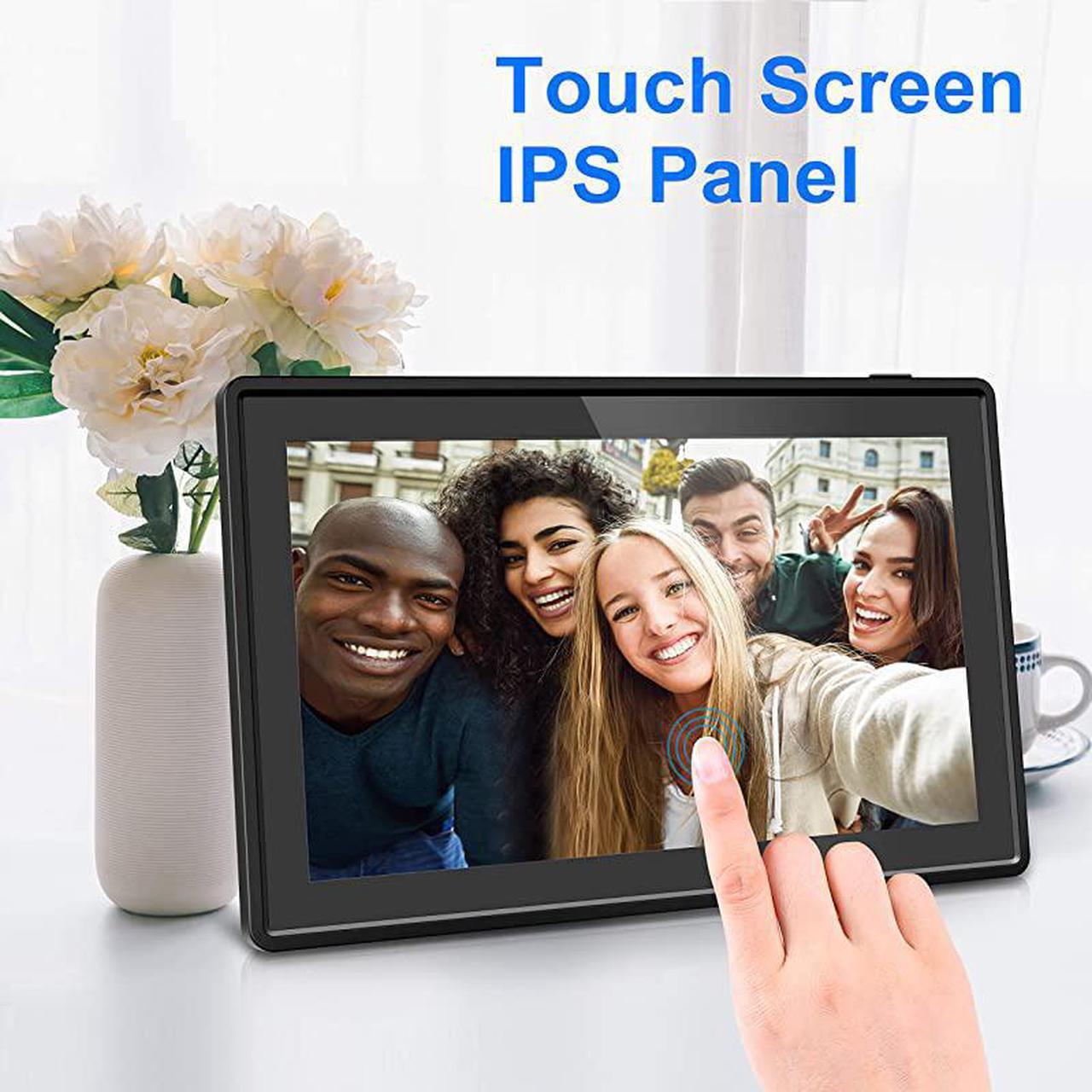 Alt view image 3 of 6 - 116 Inch 16GB WiFi Digital Picture Frame 24GHz and 5GHz Dual Band WiFi Touch Screen 1920x1080 IPS LCD Panel WallMountable Send Photos or Small Videos from AnywhereBlack