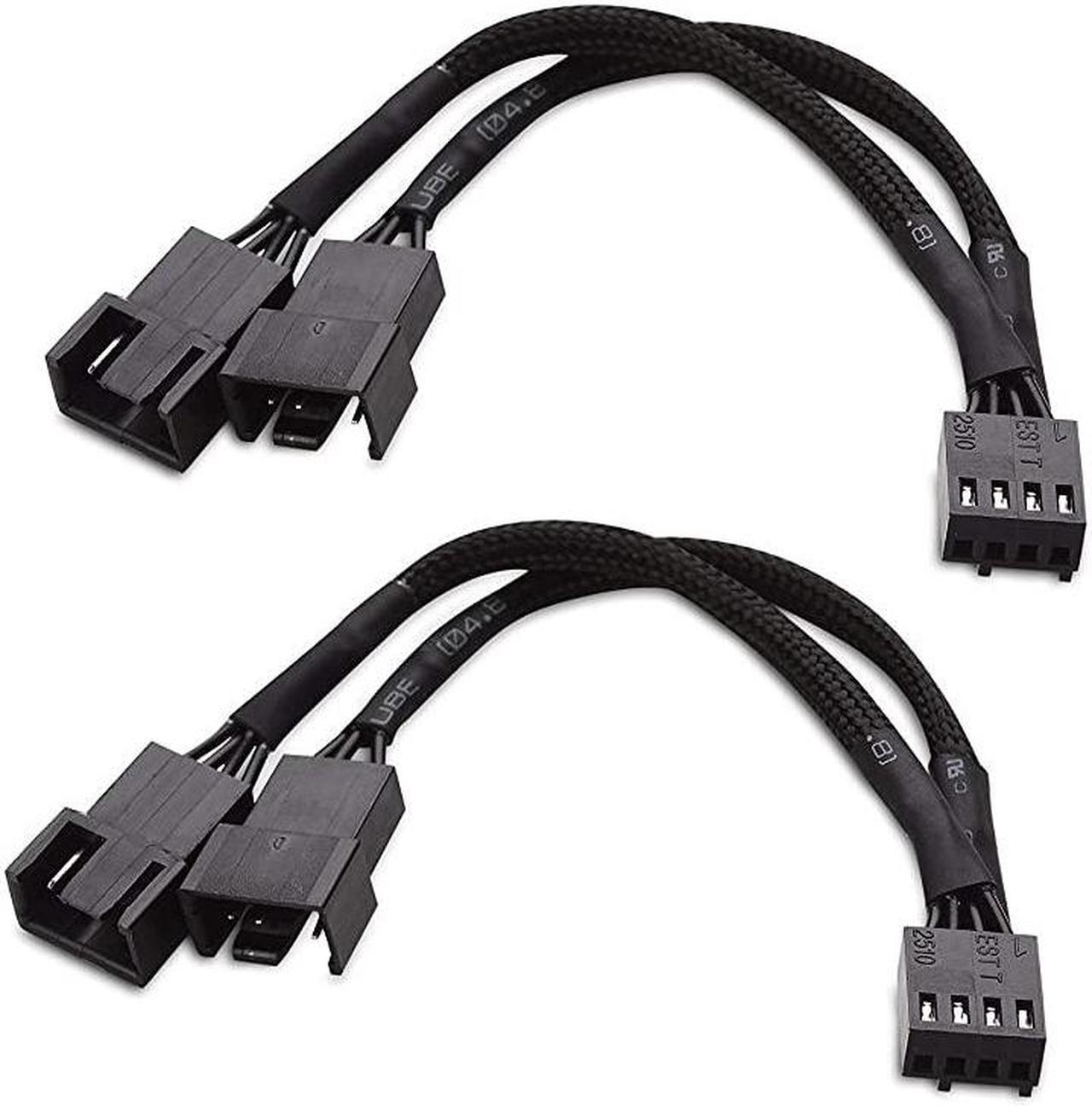 2Pack 2 Way 4 Pin PWM Fan Splitter 4 Inches