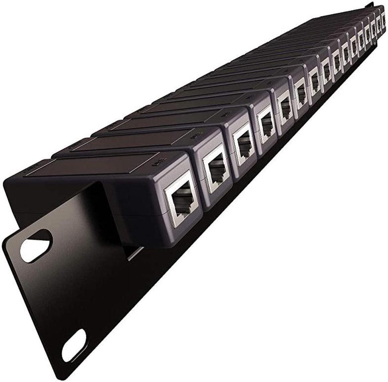 Main image of Ethernet Surge Protector 19 RackMount 16 Port PoE+ Gigabit Server Rack Mount 1U Gas Discharge Tube RJ45 Lightning Suppressor LAN Network CAT5CAT6 Thunder Arrestor GbE 1000 Mbps  TP316