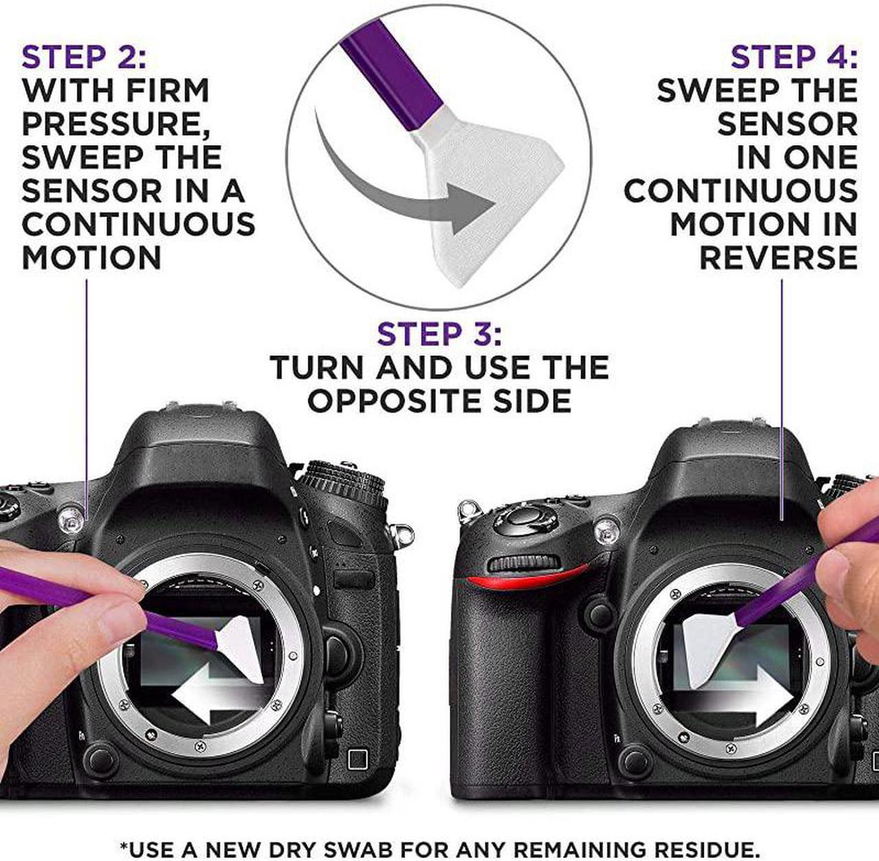 Alt view image 6 of 7 - Professional Full Frame Sensor Cleaning Kit - Camera Cleaning Kit for FF DSLR & Mirrorless Cameras - w/Sensor Cleaning Swabs & Case, Works as Camera Lens Cleaning Kit, Sensor Cleaner