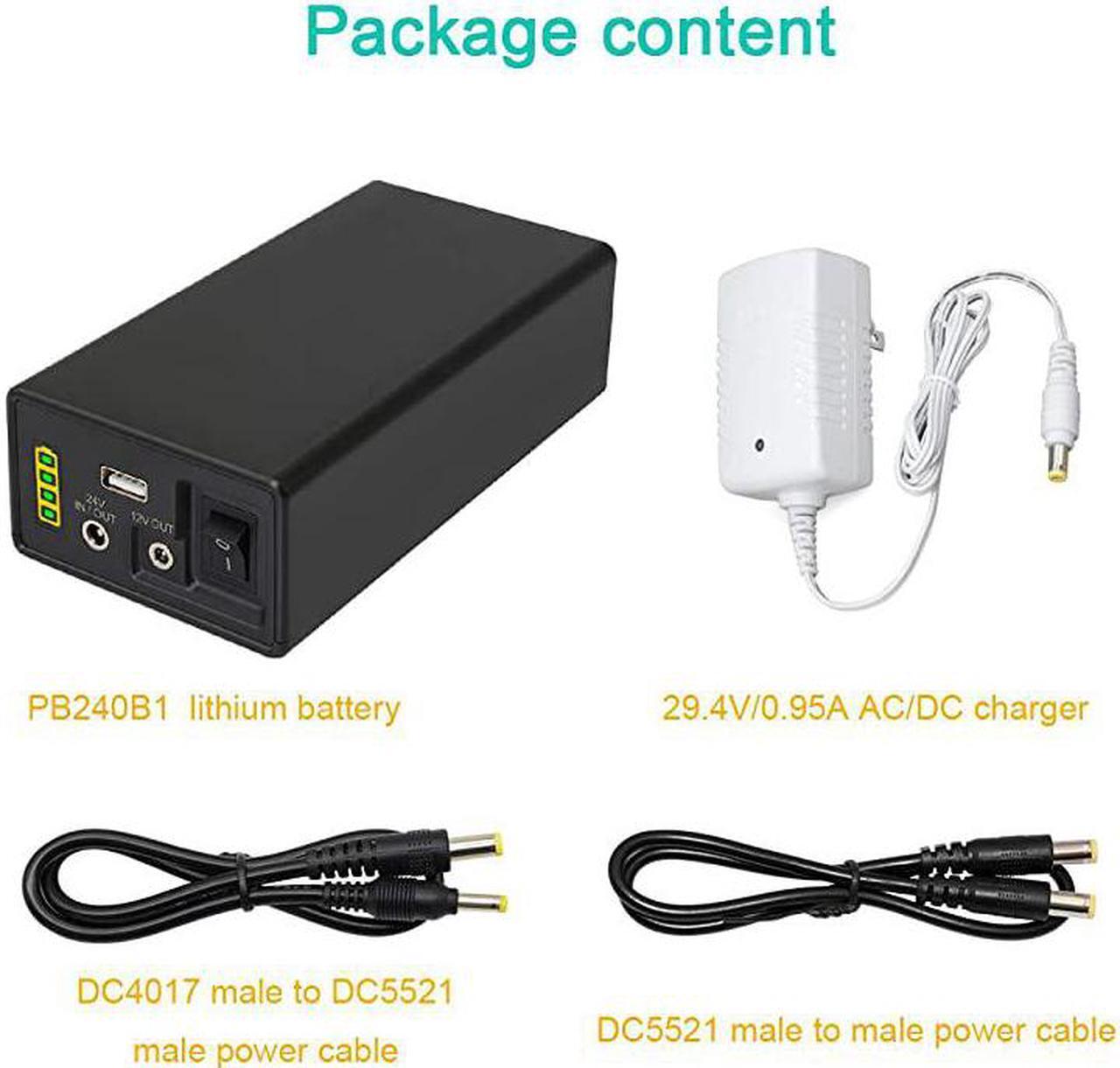 Alt view image 5 of 5 - 24V Lithium ion Battery PB240B1 Rechargeable 42980mAh 156Wh Liion Batteries Pack with DC 24V12 Volt and 5V USB Output for LED Light Strip CCTV Camera Smartphone and More