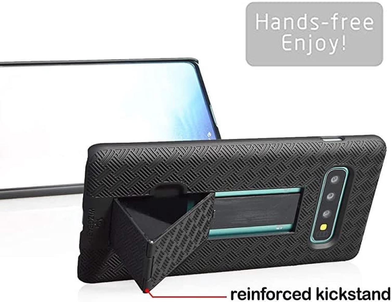 Alt view image 5 of 7 - Samsung Galaxy S10 Plus Holster  Shell Holster Combo Case for Samsung Galaxy S10 Plus Holster with KickStand and Belt Clip for S10 Plus Only