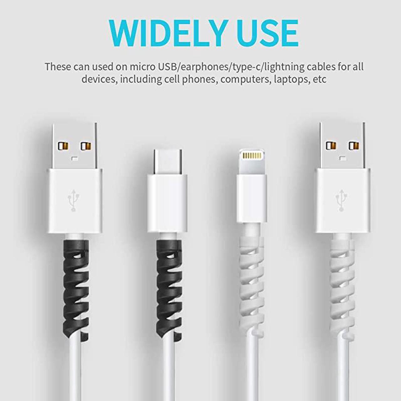 Alt view image 6 of 7 - Protector Spiral Phone Saver Lightning Charge Headphone USB Cord PC and Notebook Protector Fit for All Cell Phone 8 PCS Grey