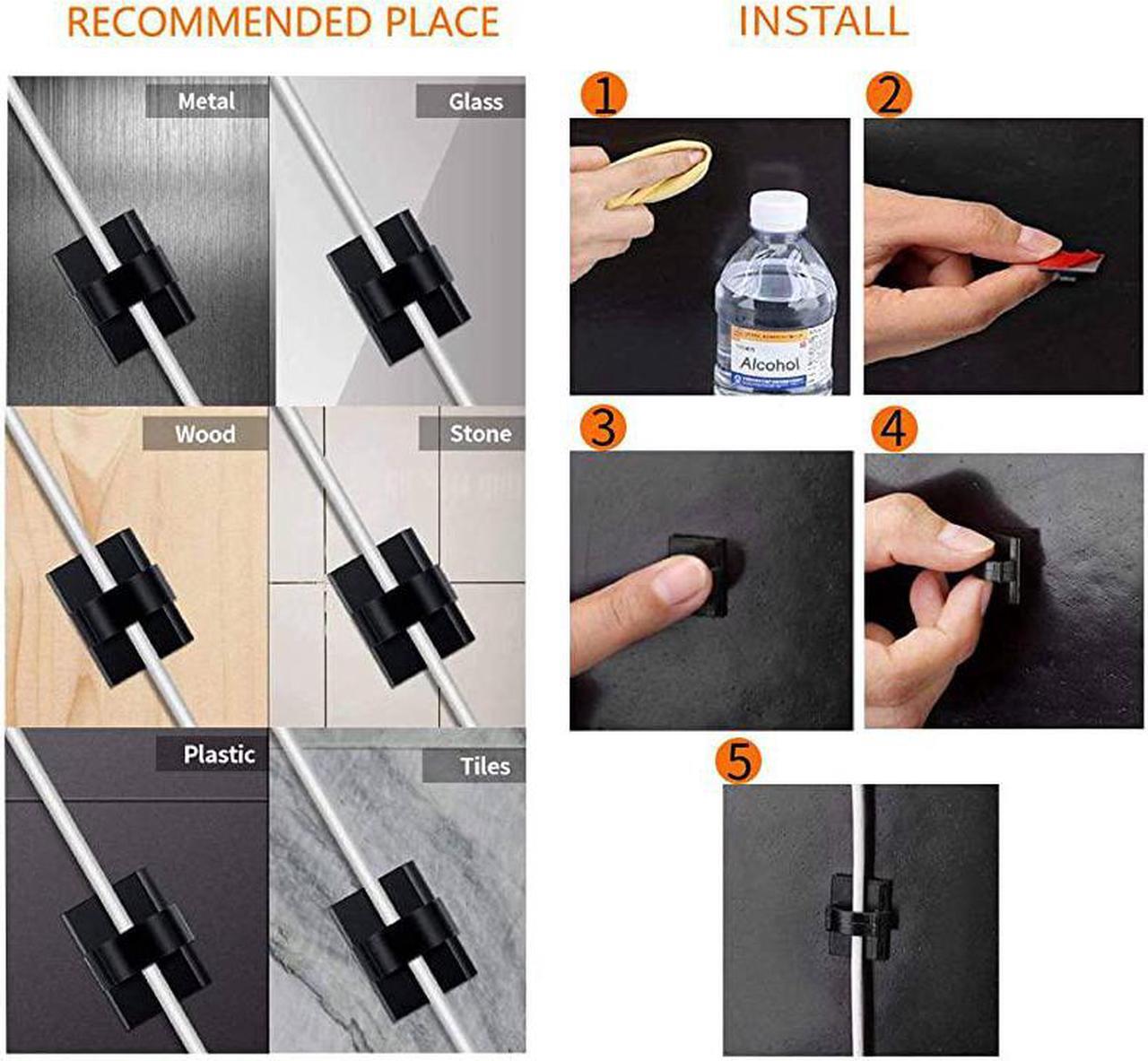 Alt view image 4 of 5 - Adhesive Clips 3m Strong Wire Holders 100 Pack Self-adhesive Wire Clip Cable Cord Desk Management for Office Home and Car