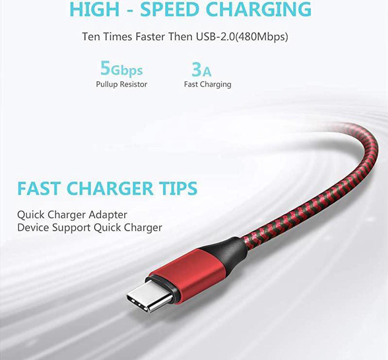 Alt view image 3 of 5 - PCS USB Type C Cable 10FT Charging Cord for Samsung Galaxy Tab S6 S5E S4 105018 S3 97017 Tab A 101019 105018 Tablet S10 S9 S8 Plus Charger Cable