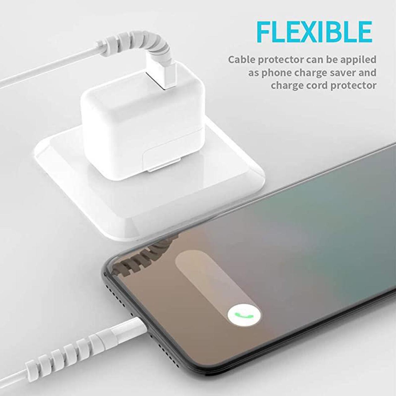 Alt view image 2 of 7 - Protector Spiral Phone Saver Lightning Charge Headphone USB Cord PC and Notebook Protector Fit for All Cell Phone 8 PCS Grey