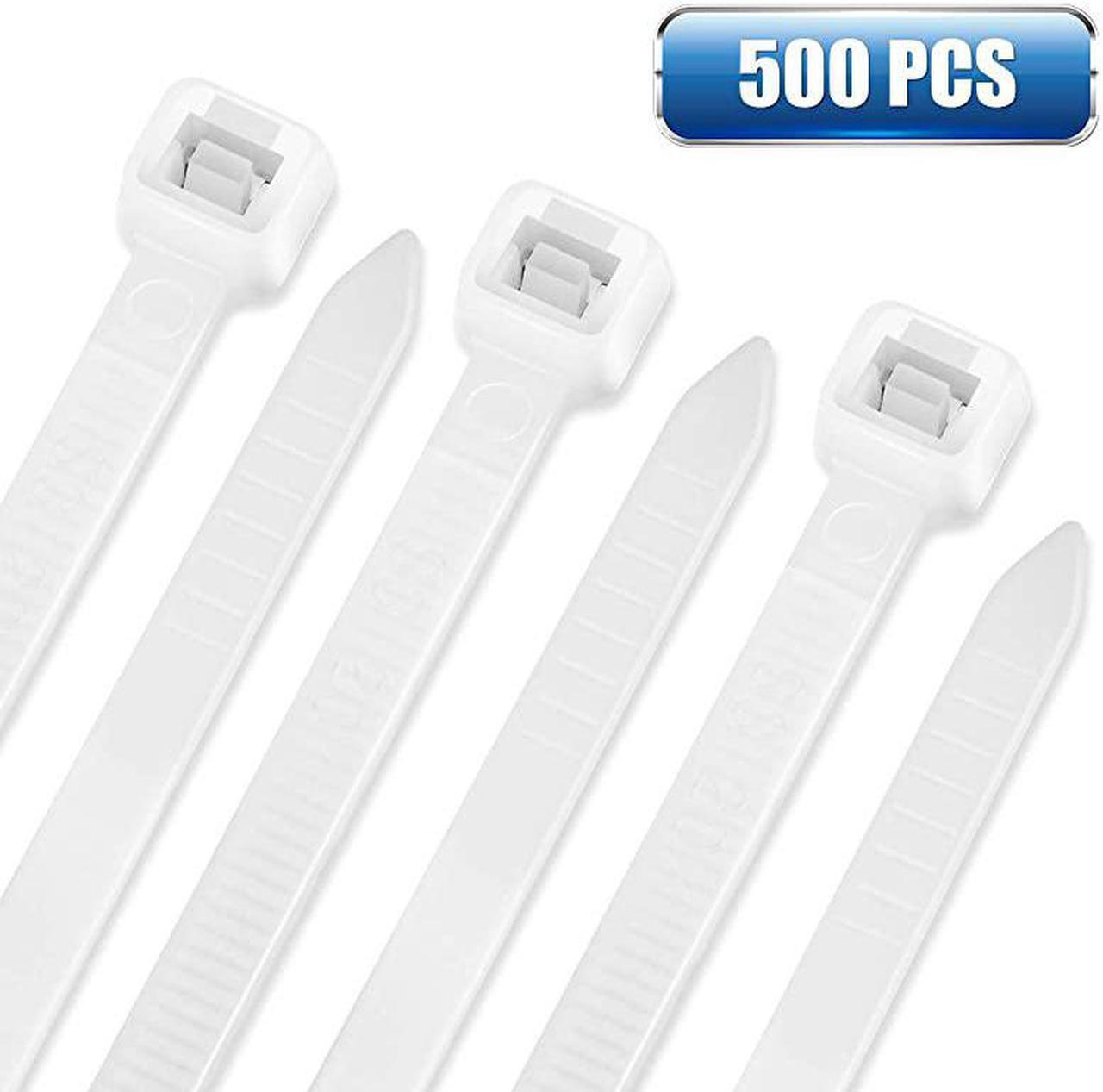 Main image of Zip Ties Industrial Nylon Zip Ties Selflocking Wire Tie Wraps with 40 lbs Tensile Strength UV Heat Resistant 6 Inch White500 Pack