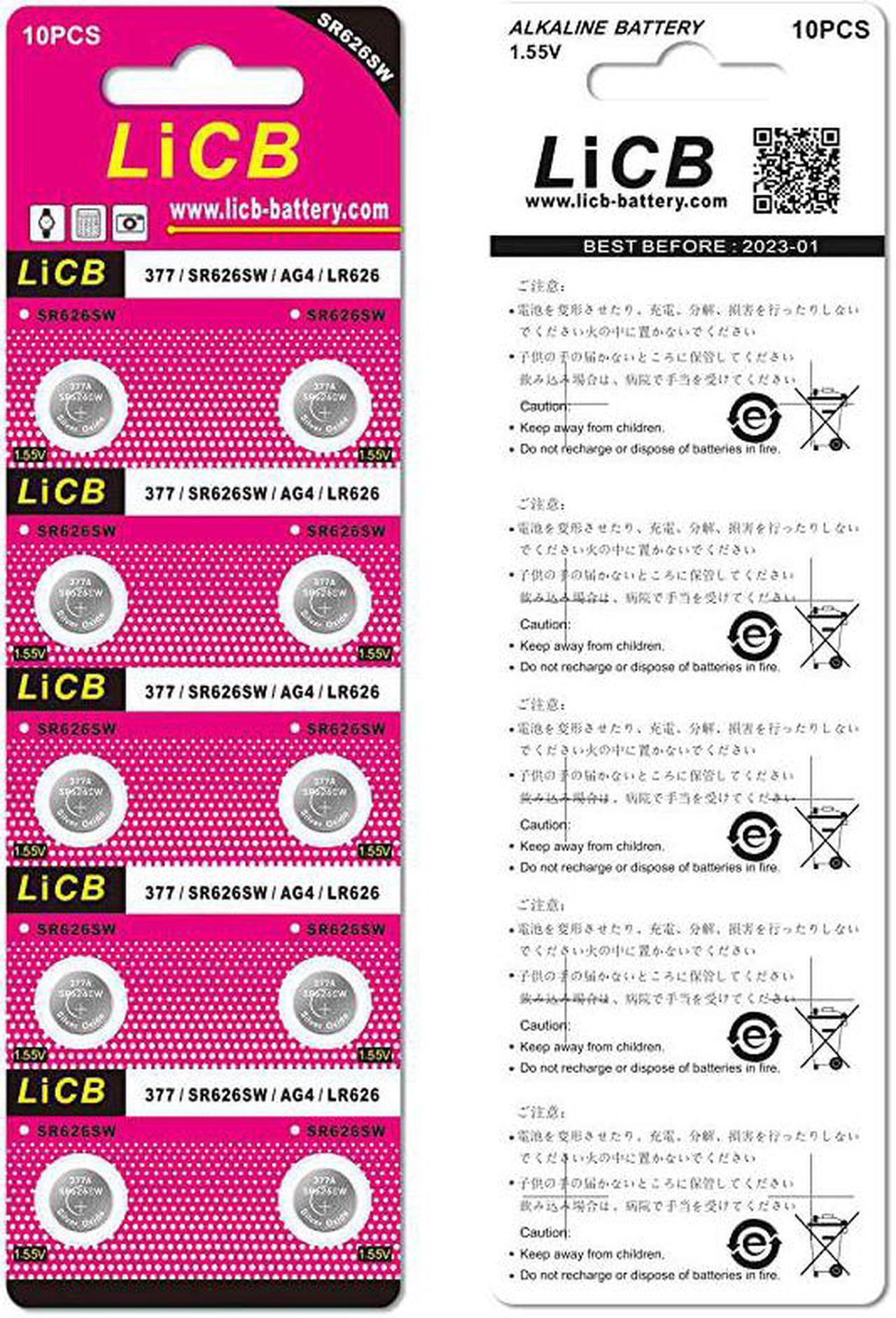 Alt view image 7 of 7 - 40 Pack Watch Batteries Replacement SR626SW 377 377A 376 AG4 LR626LongLasting LeakProofHigh Capacity Silver Oxide 155V Battery for Watch