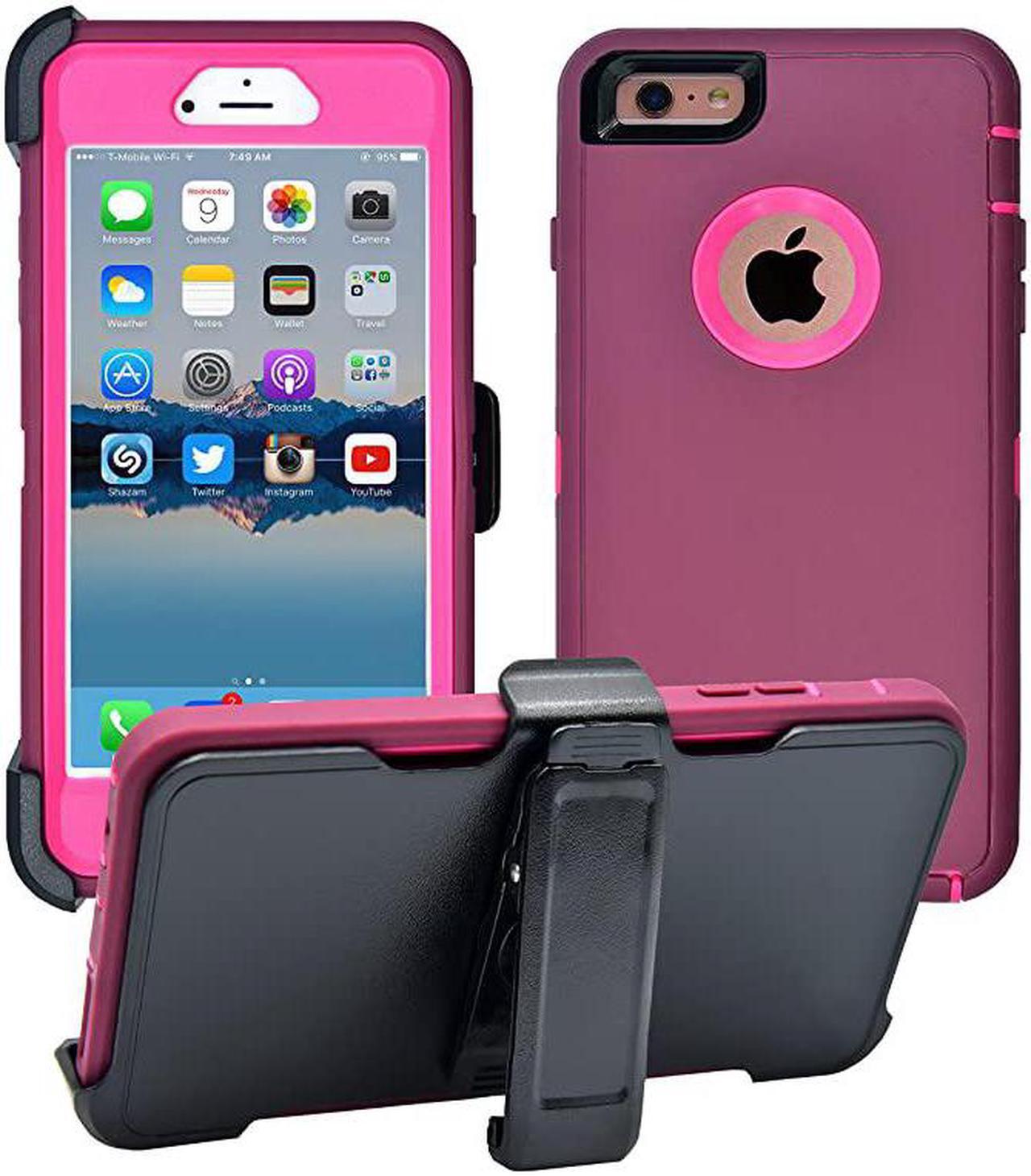 Main image of Cover Compatible with iPhone 6 6S NOT Plus | 2in1 Screen Protector Holster Case | Full Body Military Grade Protection with Carrying Belt Clip | Protective DropProof ShockProof