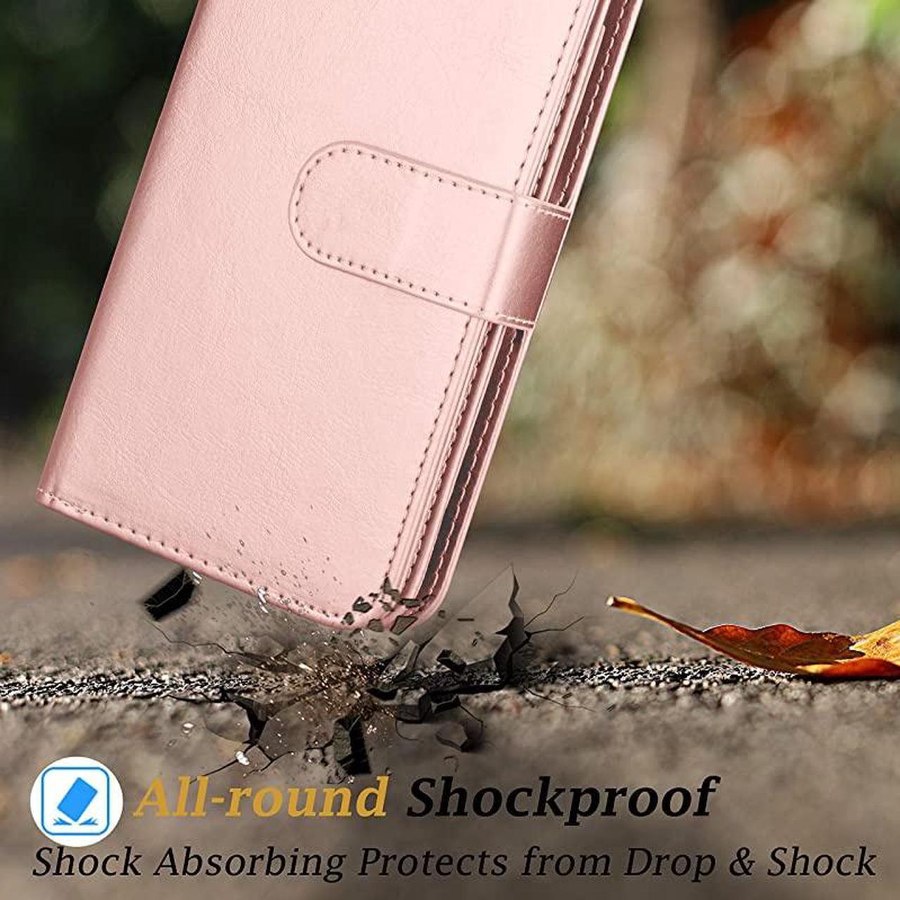 Alt view image 7 of 7 - LG Stylo 5 Wallet Case, LG Stylo 5 Plus/Stylo 5 Case Wallet PU Leather with 9 Card Slots ID Credit Card Holder Folio Flip Magnetic Detachable Phone Case & Wrist Strap for LG Stylo 5-Rose Gold