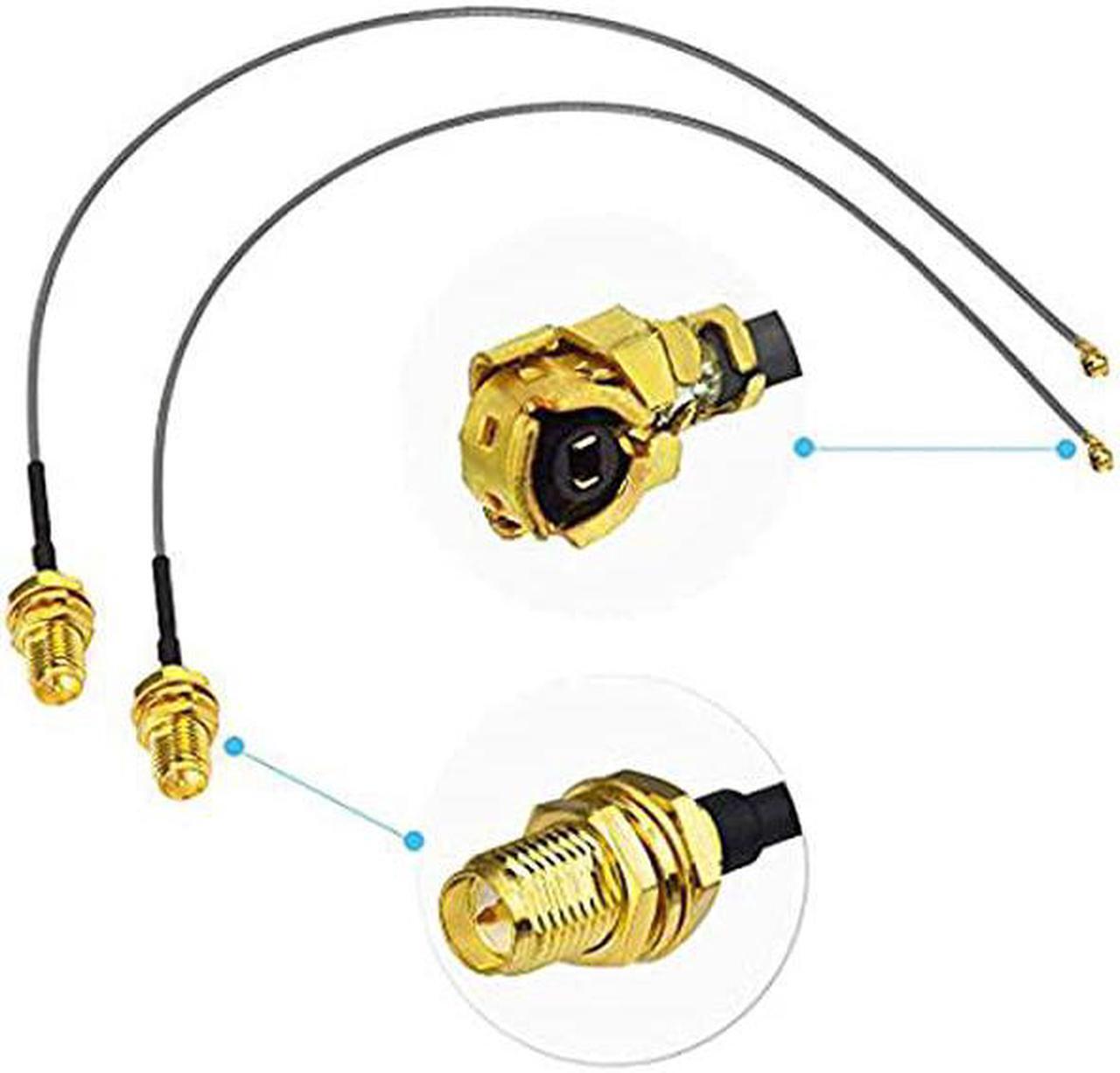 Alt view image 5 of 7 - 2.4GHz 5GHz Dual Band WiFi Antenna RP-SMA Male Antenna + IPEX U.FL to RP-SMA Female Cable 6 inch (2-Pack) for Mini PCIe Network Card USB WiFi Adapter Wireless Router Hotspot