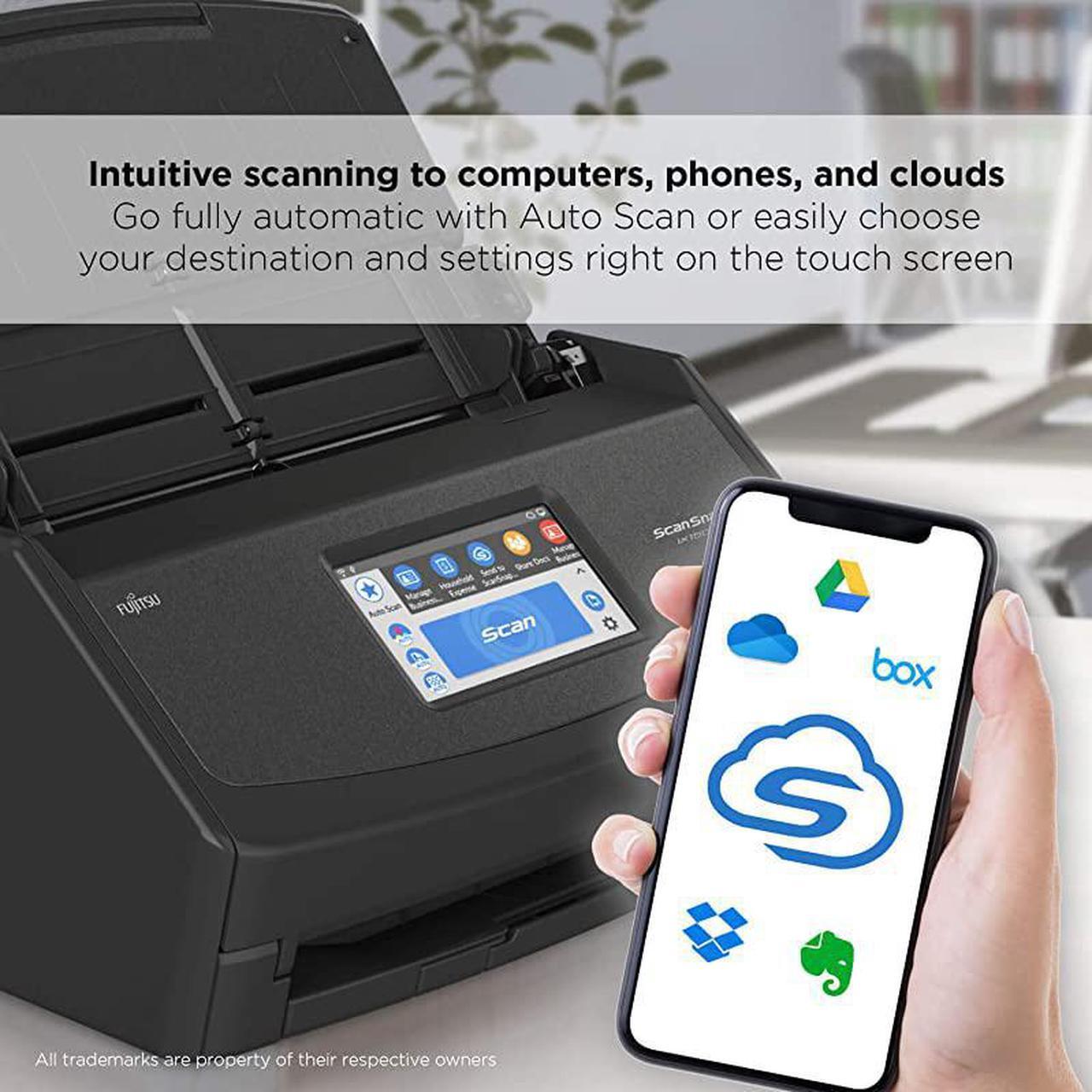 Alt view image 3 of 5 - ScanSnap iX1500 Color Duplex Document Scanner with Touch Screen for Mac and PC White Model 2020 Release