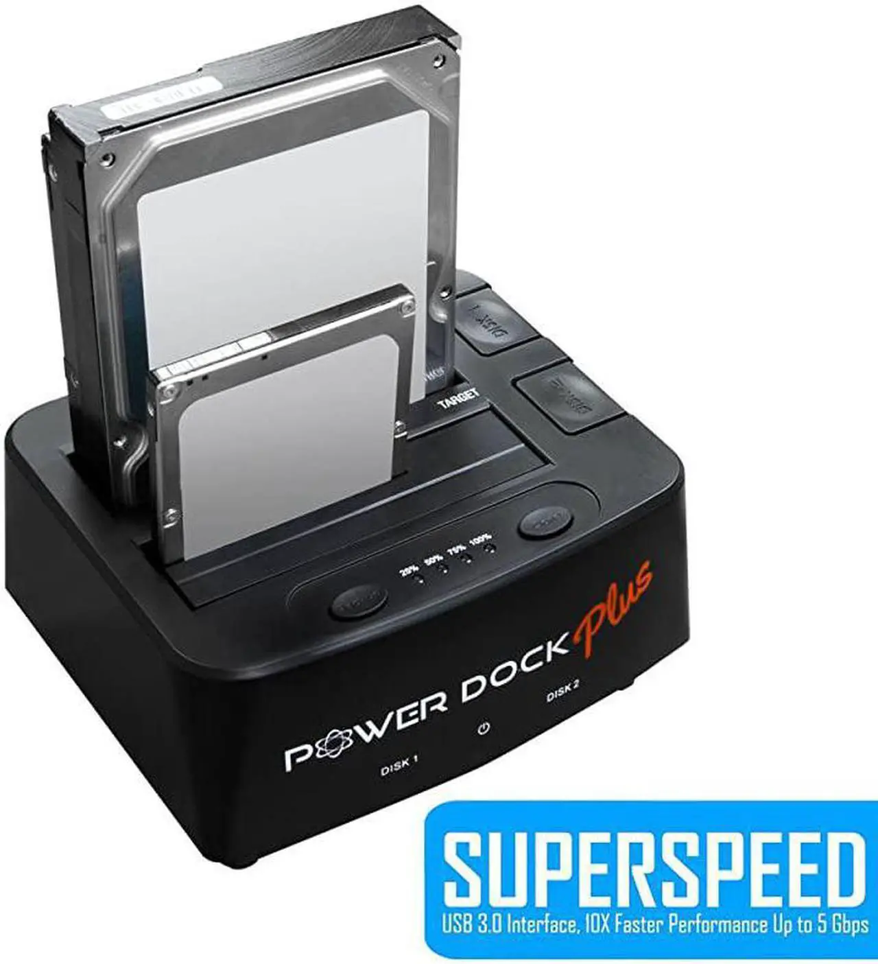 Alt view image 6 of 7 - USB 30 to Dual Bay SATASSD Hard Drive Dock w Offline Clone Function Compatible w 2535 SATA HDDSSD SATA IIIIII Build in USB 30 Hub SD Card Reader Support 2x8TB Drives amp UASP