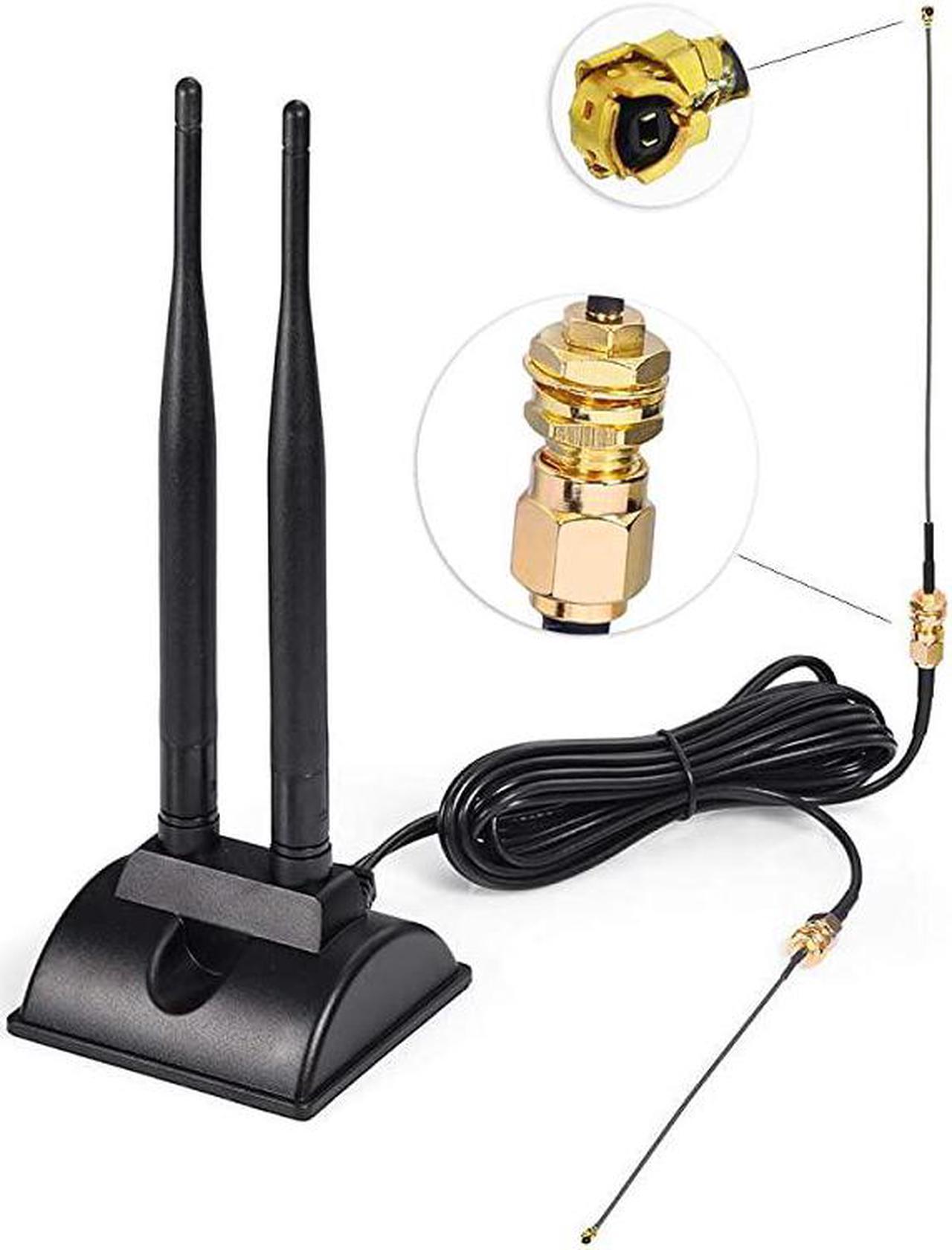 Alt view image 3 of 7 - 2.4GHz 5GHz Dual Band WiFi Antenna RP-SMA Male Antenna + IPEX U.FL to RP-SMA Female Cable 6 inch (2-Pack) for Mini PCIe Network Card USB WiFi Adapter Wireless Router Hotspot