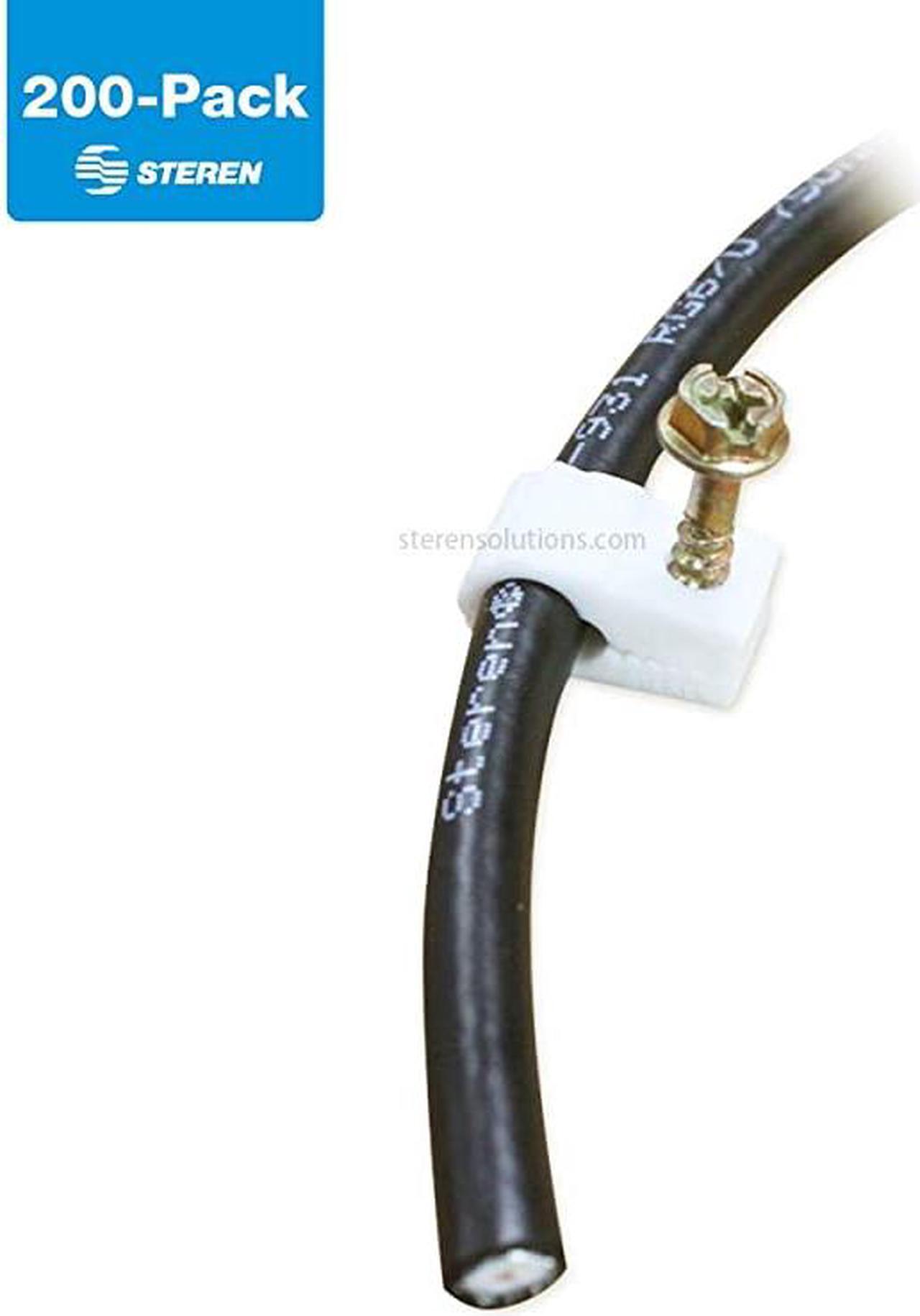Alt view image 4 of 4 - Coaxial Cable Clips Cable Holder Wire Clips Siding Clips for Hanging Cord Holder for Desk Cable Clamps Cord Clip Wire Organizer Clips Tv Mount Screws White 200 Pack