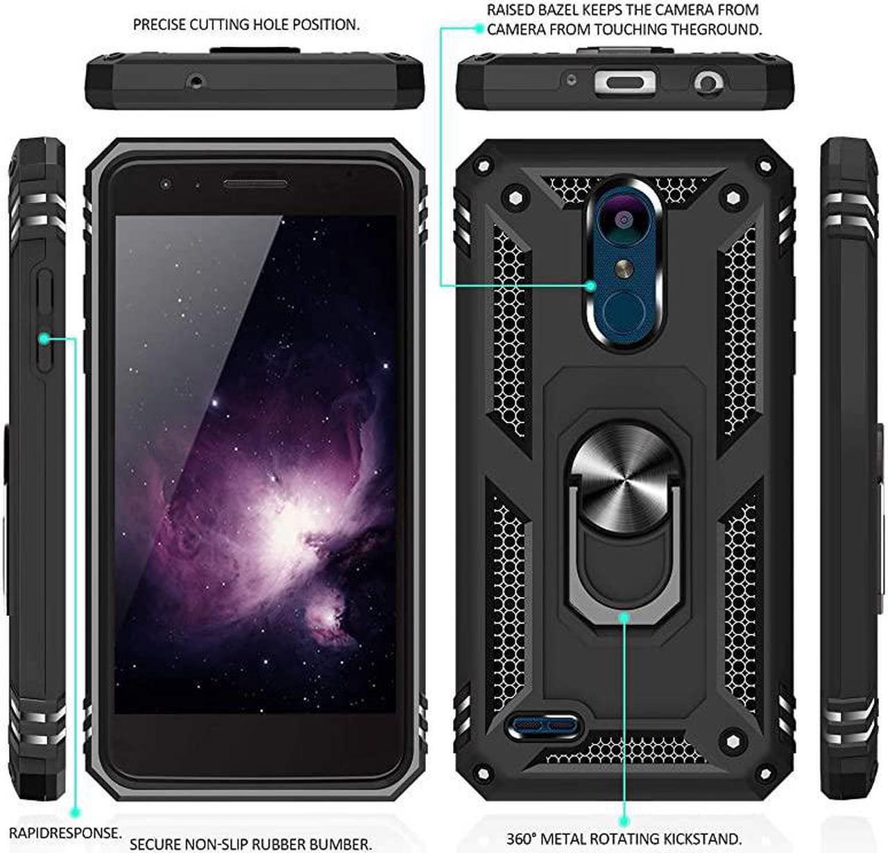 Alt view image 7 of 7 - Phone Case Compatible with LG Aristo 4,Aristo 4 Plus +,Escape Plus,K30 2019,Arena 2,Tribute Royal,Journey LTE, [Full Coverage Tempered Glass Screen Protector] Metal Ring Magnetic Support (Blue)