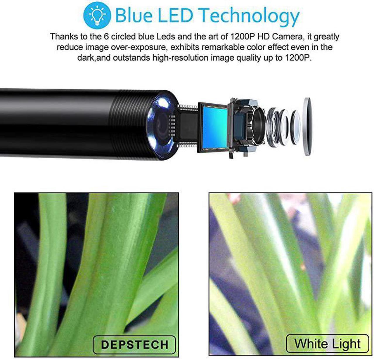 Alt view image 3 of 7 - Wireless Endoscope IP67 Waterproof WiFi Borescope Inspection 20 Megapixels HD Snake Camera for Android and iOS Smartphone iPhone Samsung Tablet Black115FT