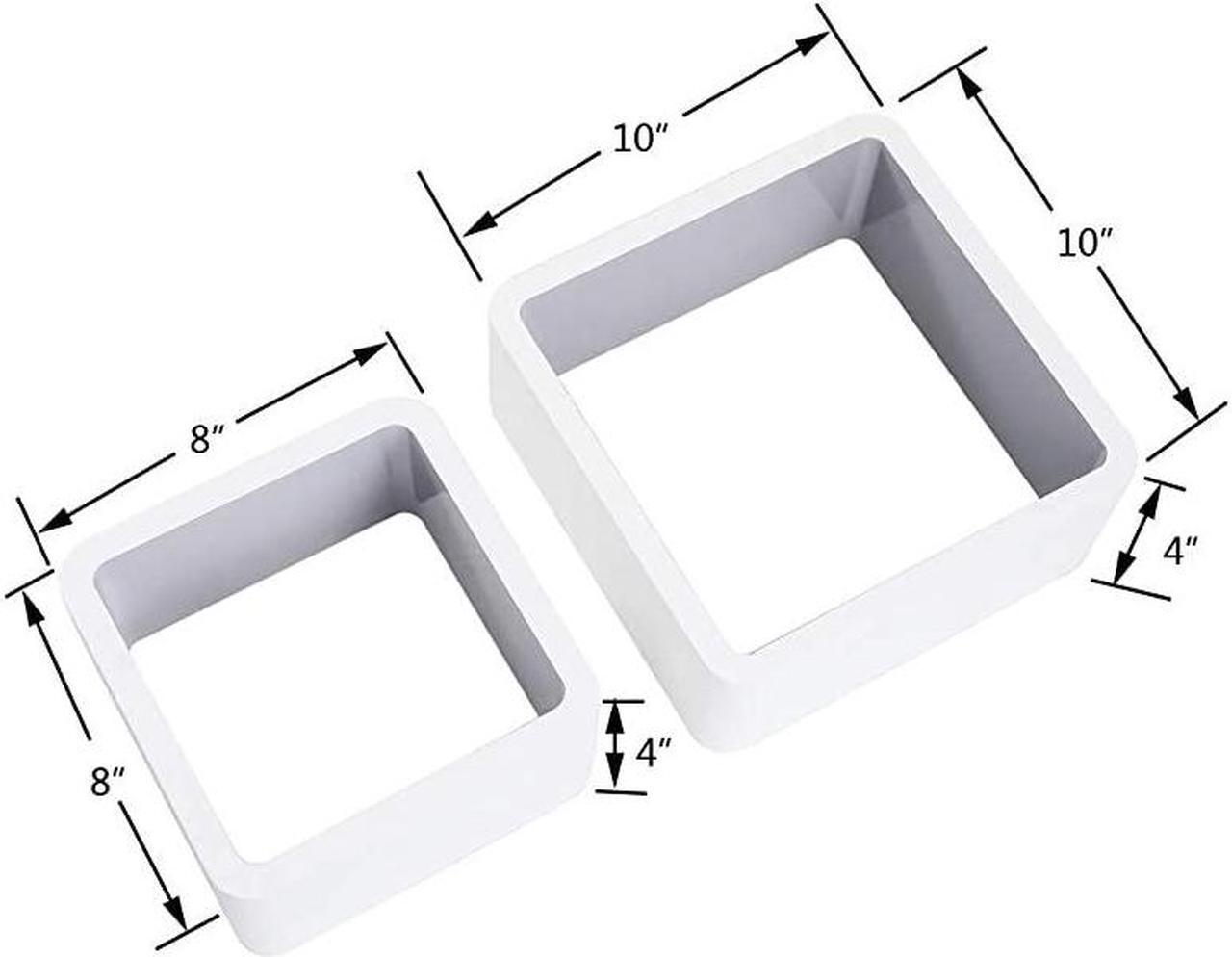 Alt view image 6 of 6 - Set of 2 Cube Floating Shelves Wood Wall Shelves for Home Decoration Storage Display Rack White+Gray
