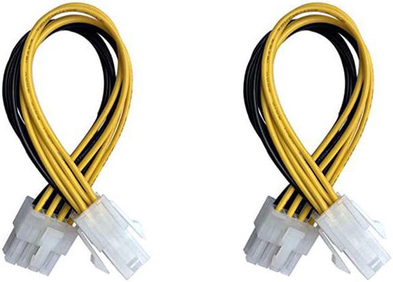 2 Pack 4Pin Female to 8Pin Male ATX EPS 12V Motherboard CPU Power Supply P4 Converter Cable 8inch